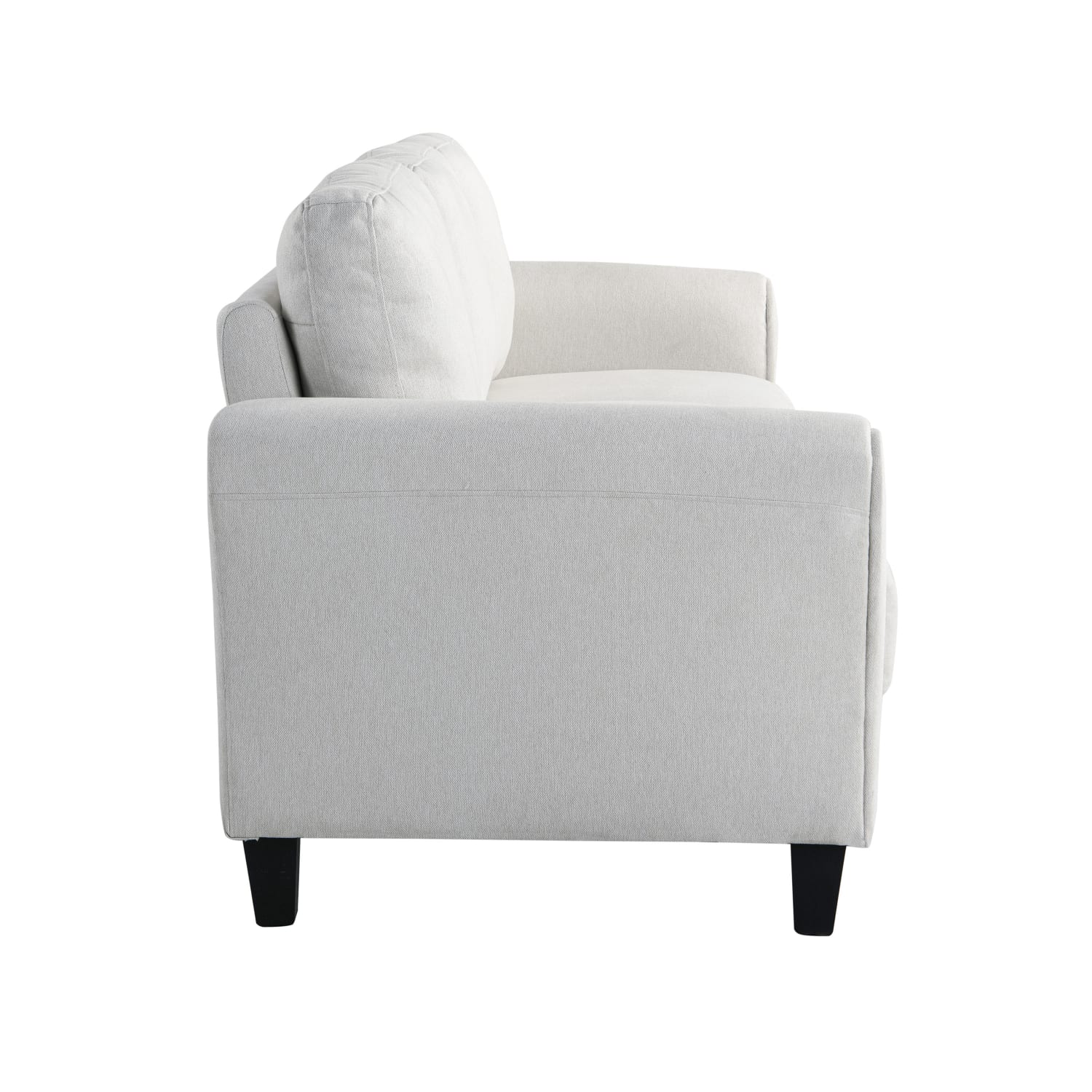 Lifestyle Solutions Winslow Microfiber Sofa With Rolled Arms, Oyster/Black - Image 5