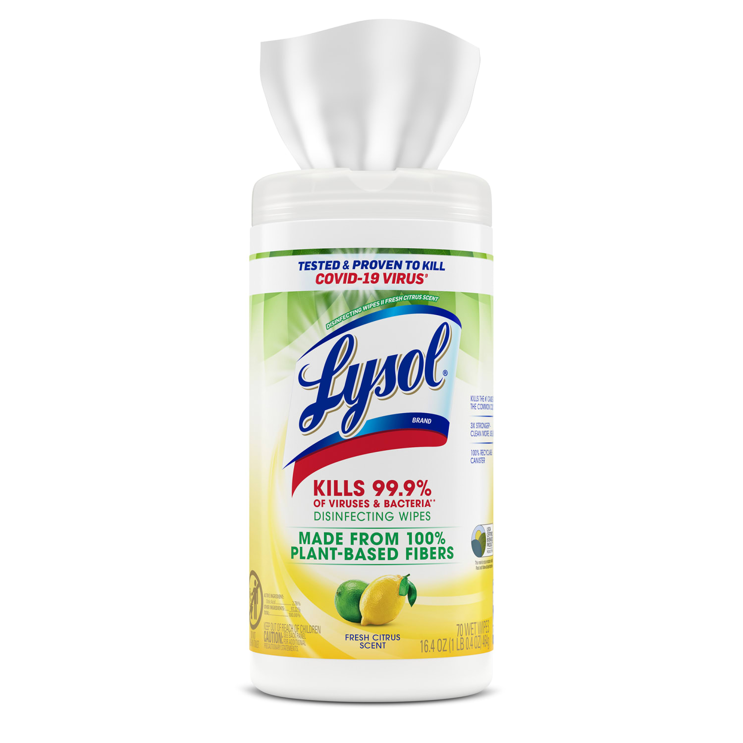 LYSOL Disinfecting Wipes with Citric Acid - Fresh Citrus 70 ct., Pack of 6 - Image 5