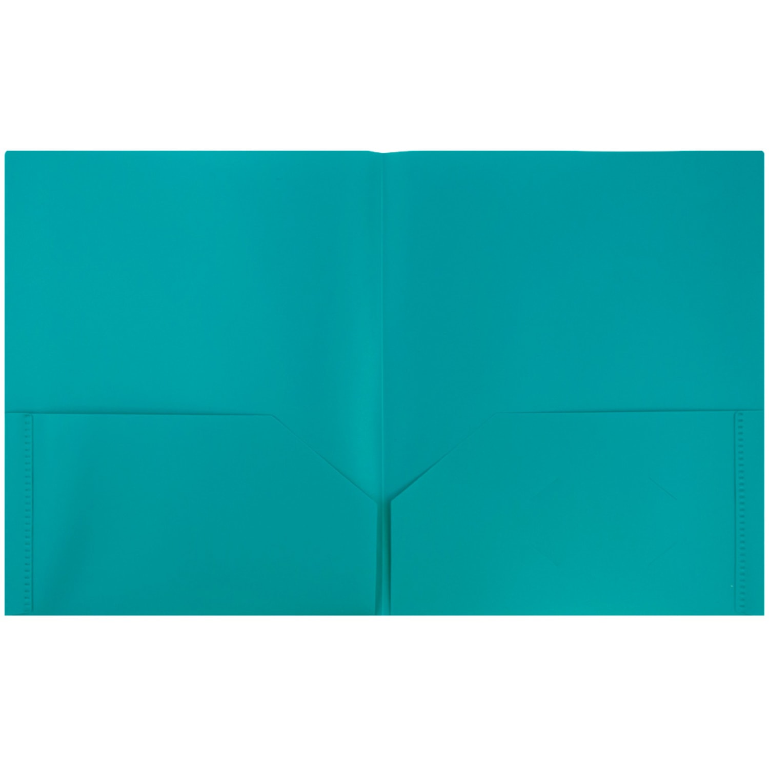 JAM Paper Plastic 2-Pocket School POP Folders, 9 1/2in x 11 1/2in, Teal, Pack Of 6 - Image 3