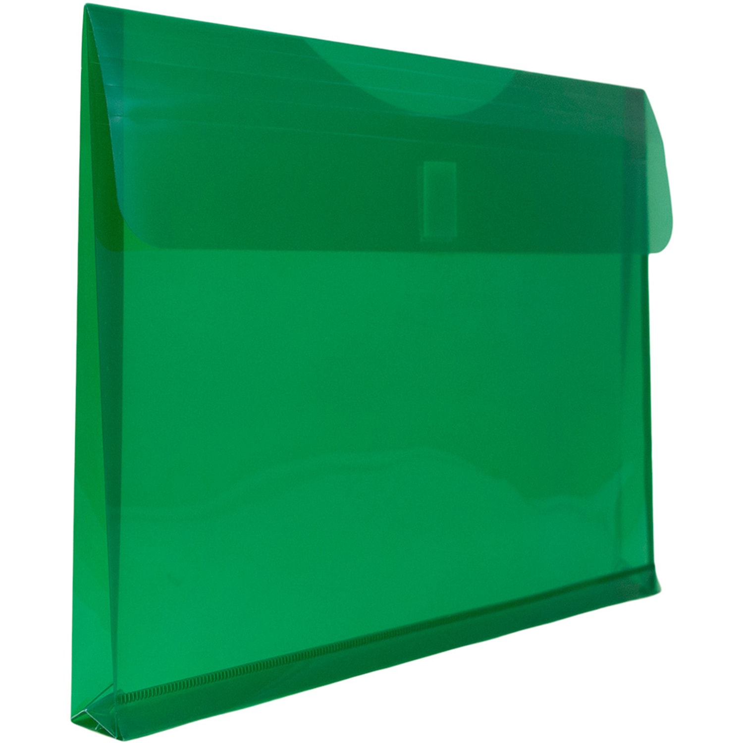 JAM Paper Plastic Booklet Expansion Envelopes, Letter-Size, 9 3/4in x 13in, Hook & Loop Closure, Dark Green, Pack Of 12 - Image 5