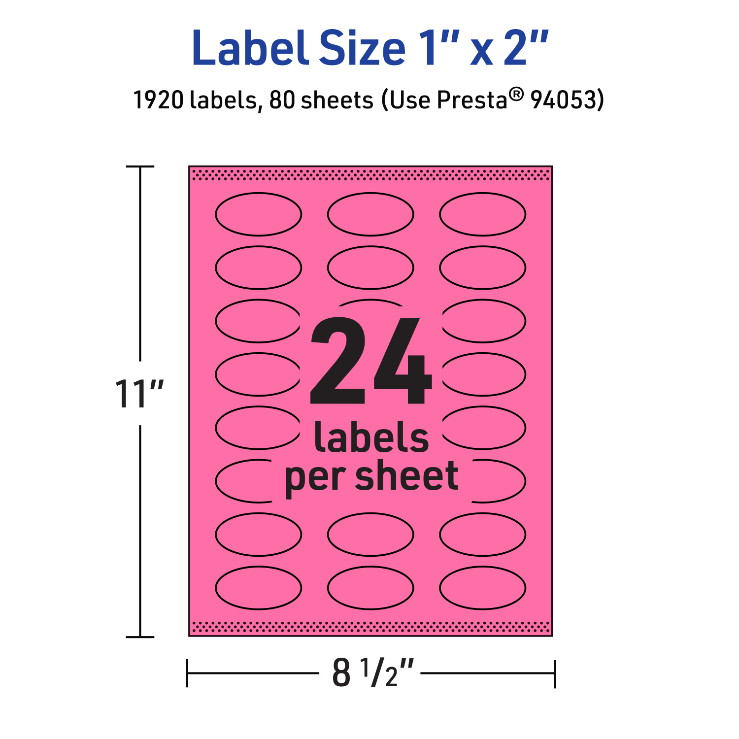 Avery Print-To-The-Edge Labels With Sure Feed Technology And Easy Peel Label Feature, 94053-BPP80, Oval, 1in x 2in, Matte Bright Pink, Pack of 1920 - Image 6
