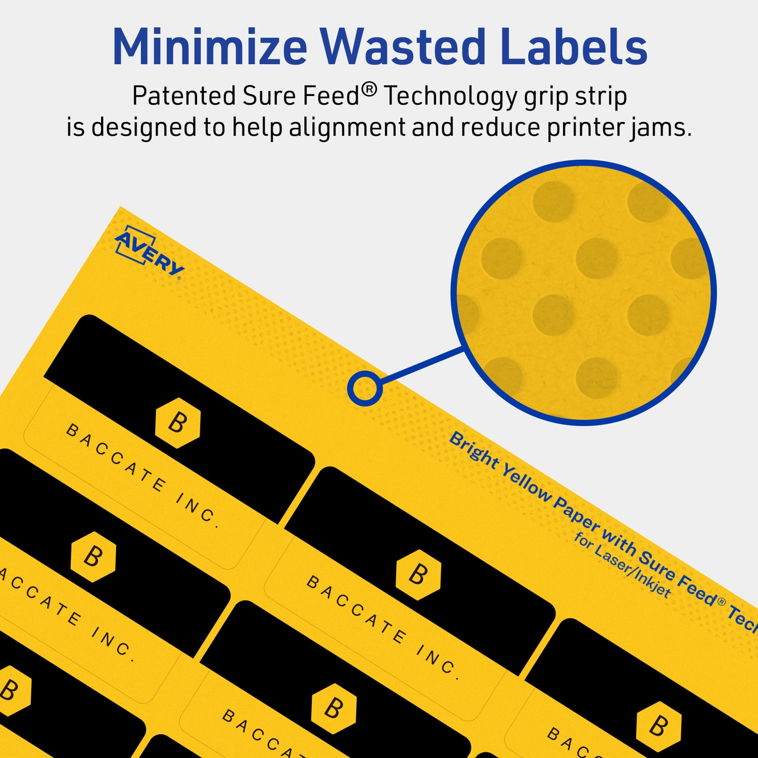 Avery Print-To-The-Edge Labels With Sure Feed Technology And Easy Peel, 94227-BYP10, Rectangle, 1-1/4in x 2-3/8in, Matte Bright Yellow, Pack of 180 - Image 5