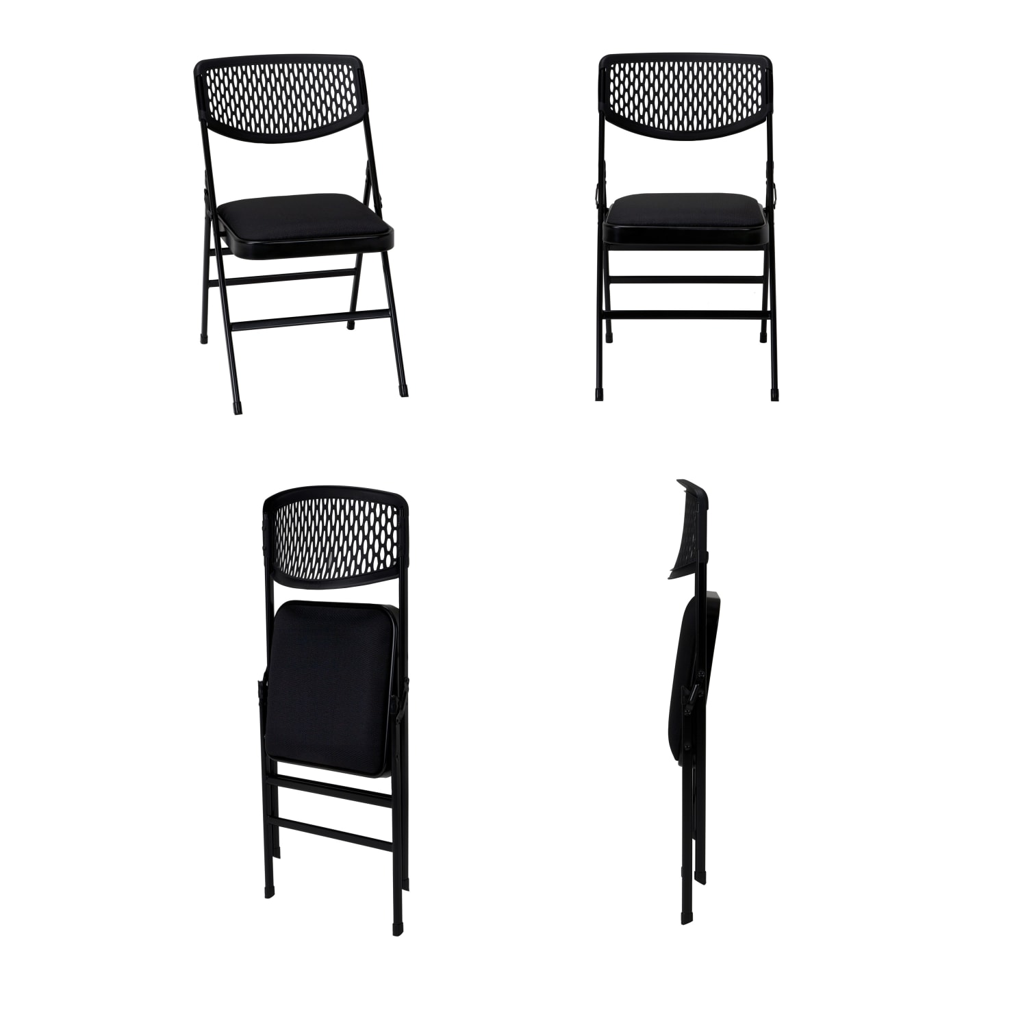 COSCO Ultra Comfort Premium Padded Folding Chairs, Black, Pack Of 4 Chairs - Image 5