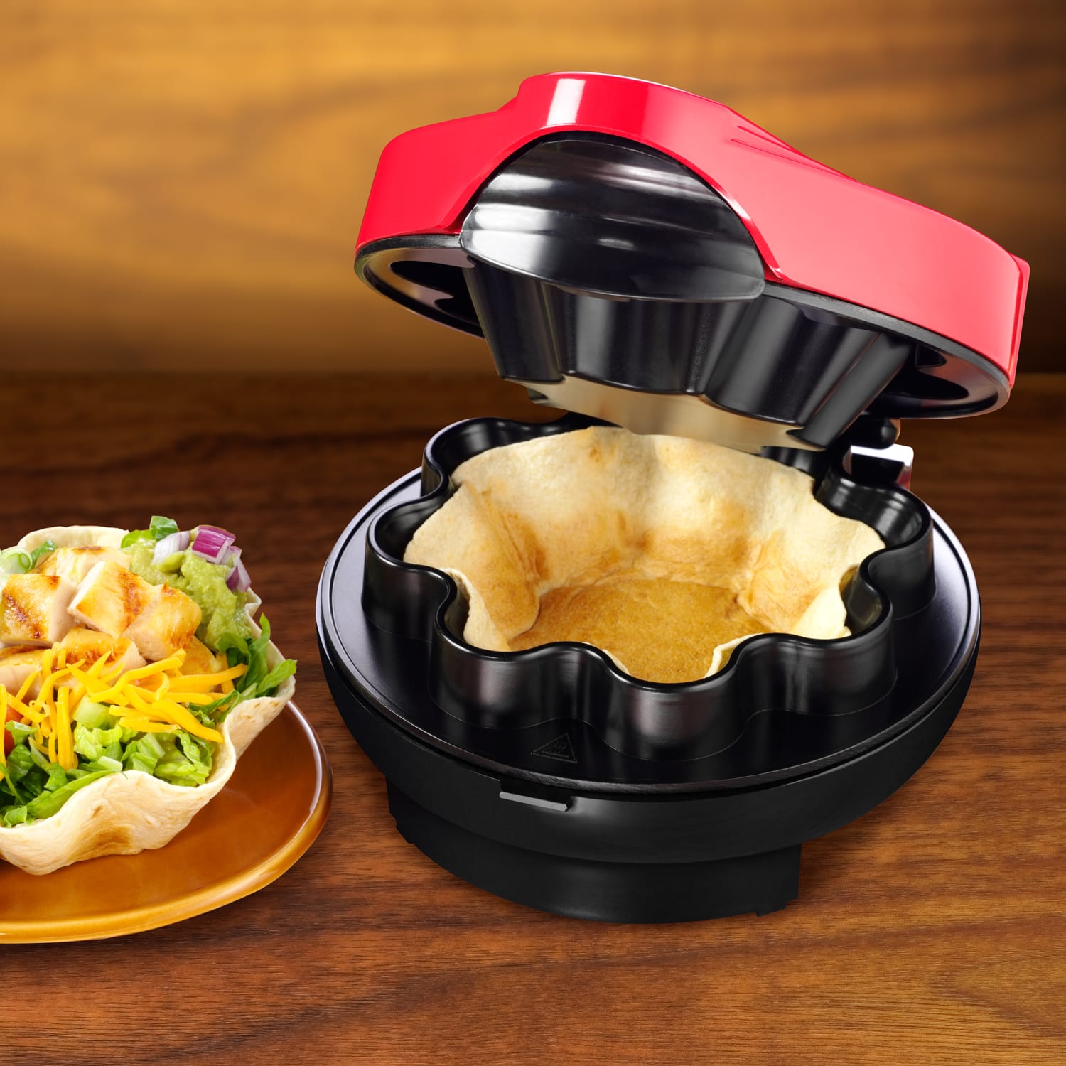 Taco Tuesday Baked Tortilla Bowl Maker, Red/Black - Image 4