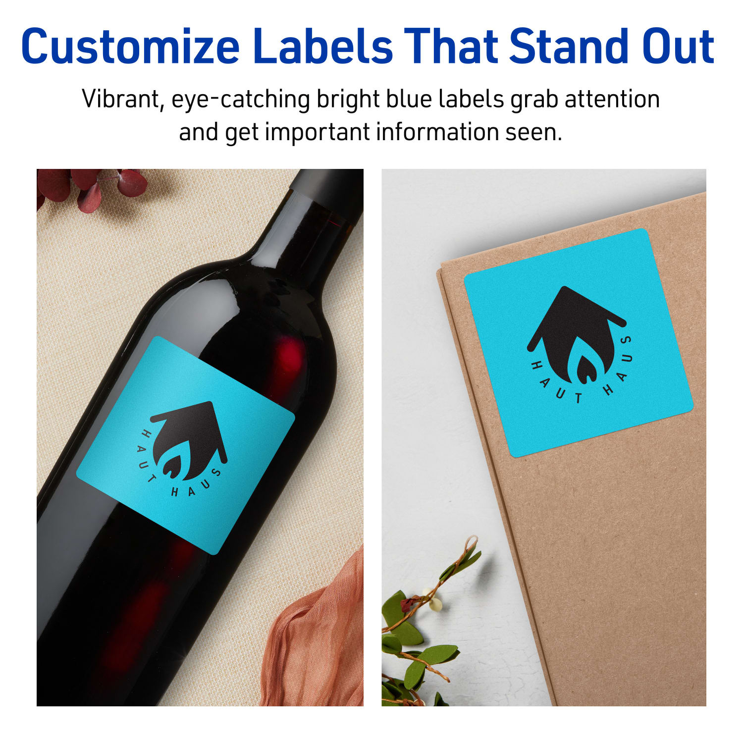 Avery Print-To-The-Edge Labels With Sure Feed Technology And Easy Peel Label Feature, 94101-BBP40, Square, 3in x 3in, Matte Bright Blue, Pack of 240 - Image 4