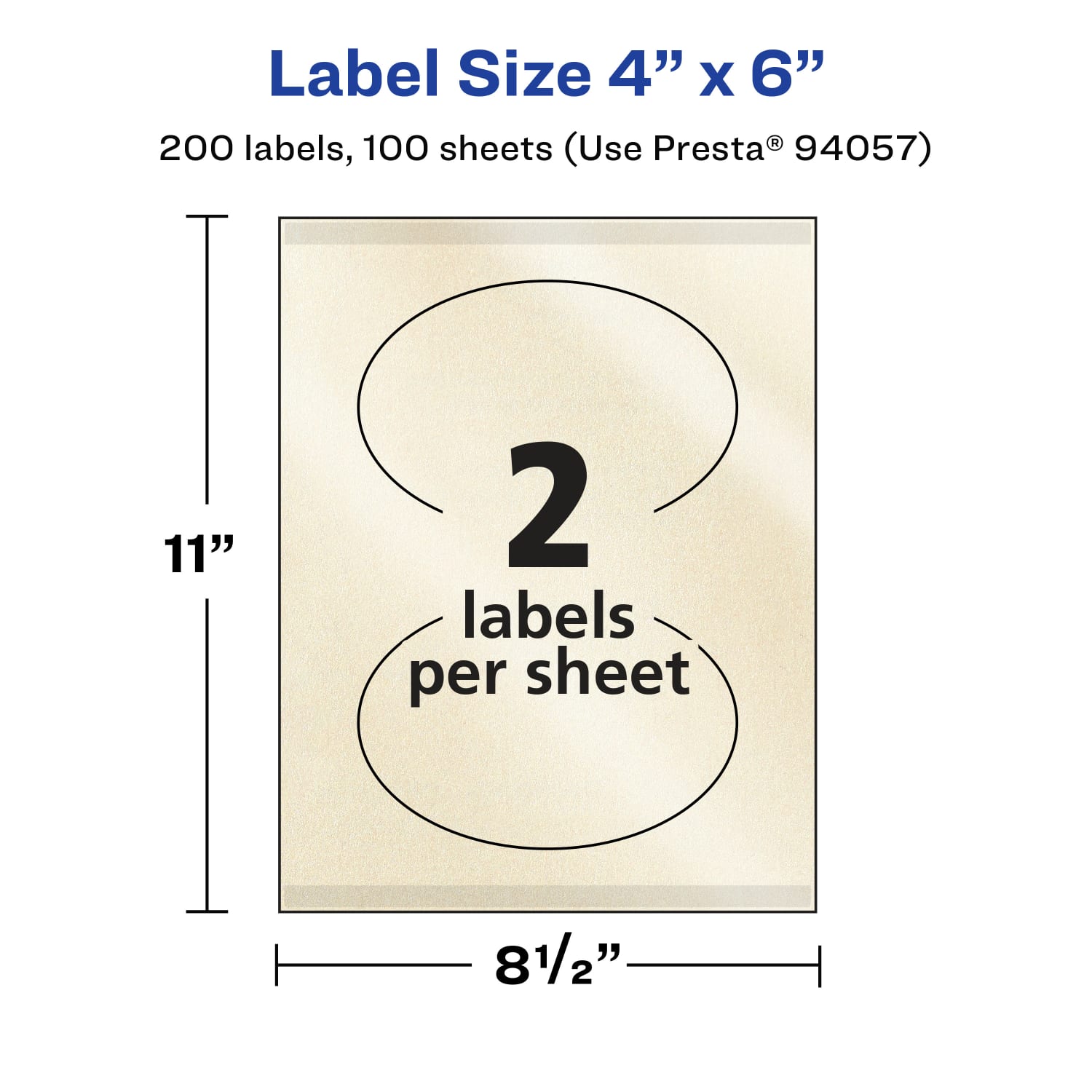 Avery Pearlized Permanent Labels With Sure Feed, 94057-PIP100, Oval, 4in x 6in, Ivory, Pack Of 200 Labels - Image 6