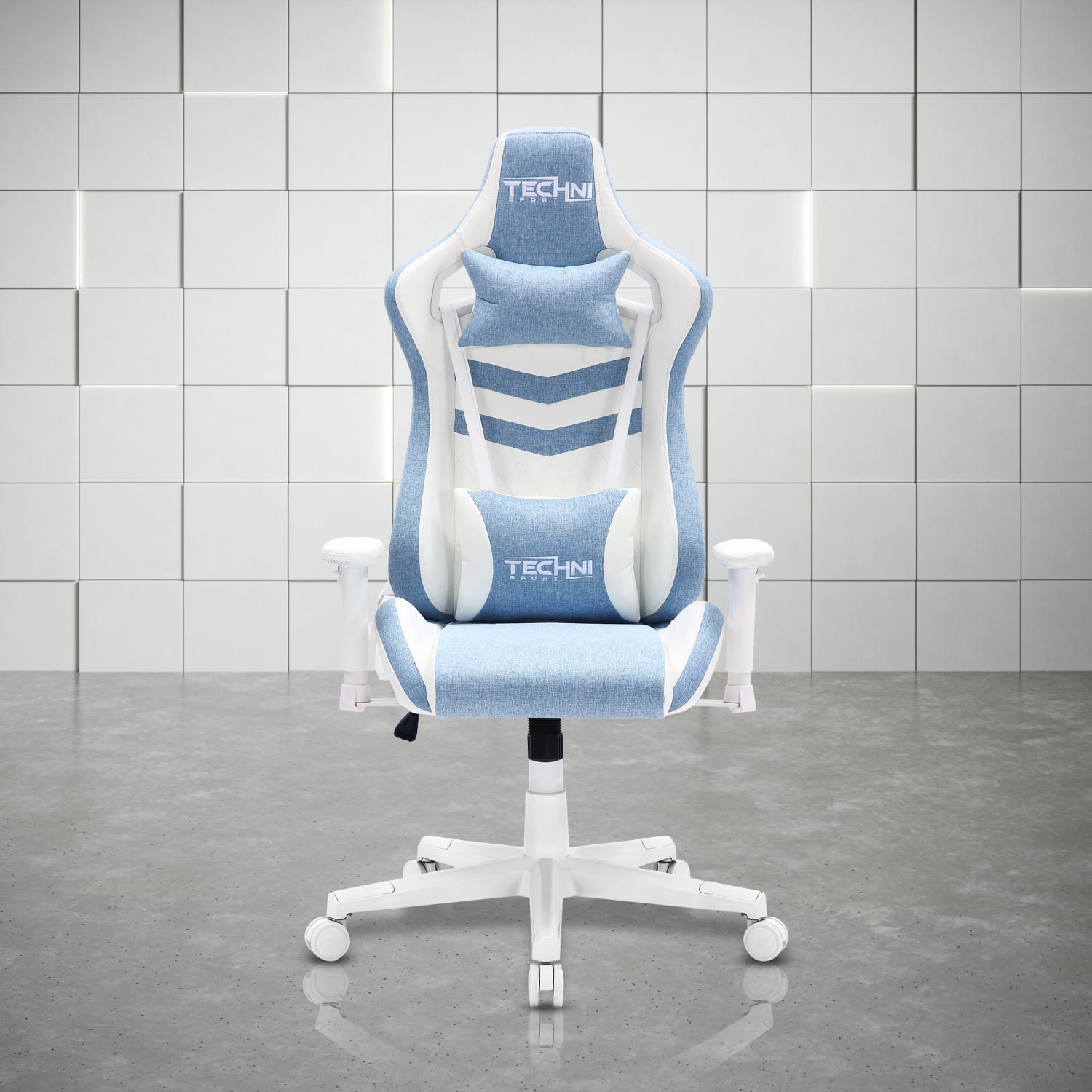 Techni Sport Pastel Series Ergonomic Faux Leather Computer Gaming Chair, Blue - Image 3