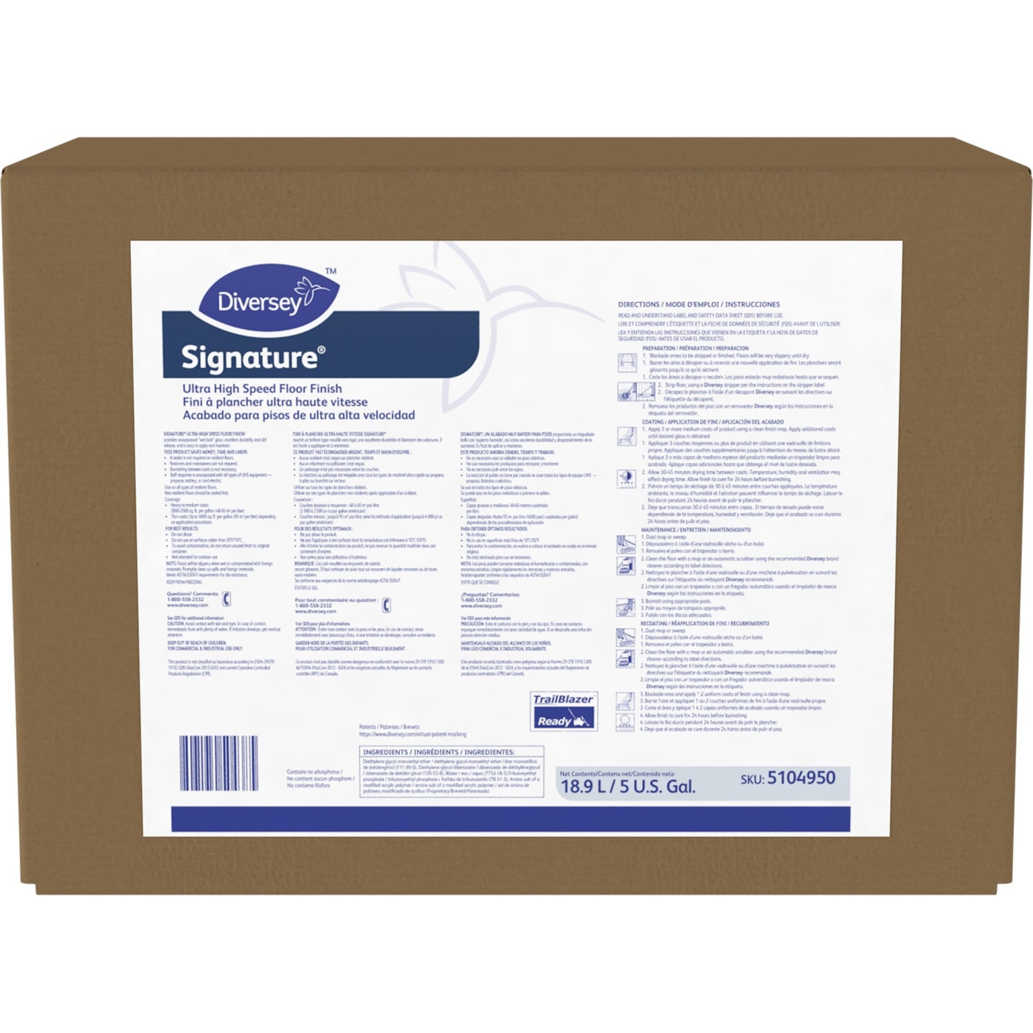 Diversey Signature UHS Floor Finish, 5 Gallons - Image 4