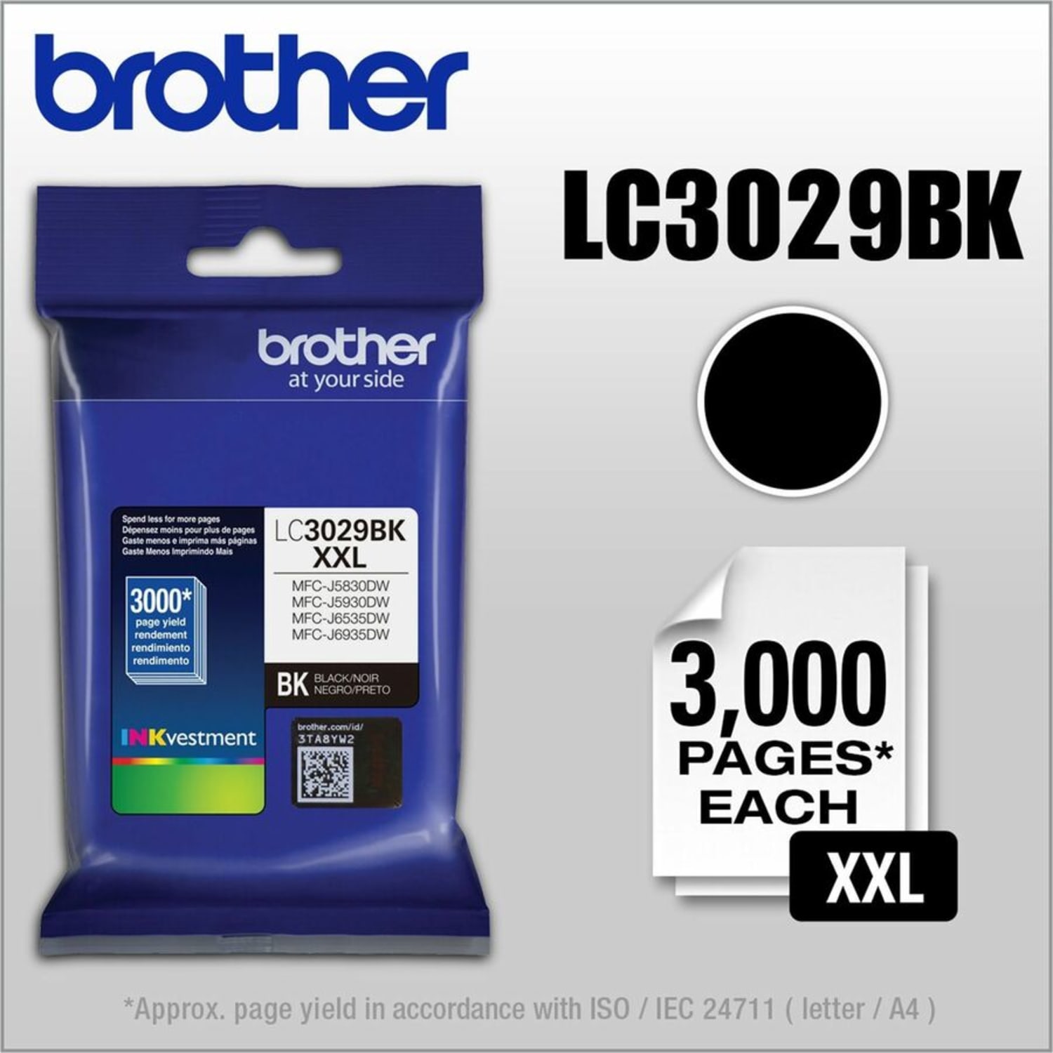 Brother LC3029 Black Super-High-Yield Ink Cartridge, LC3029BK - Image 5