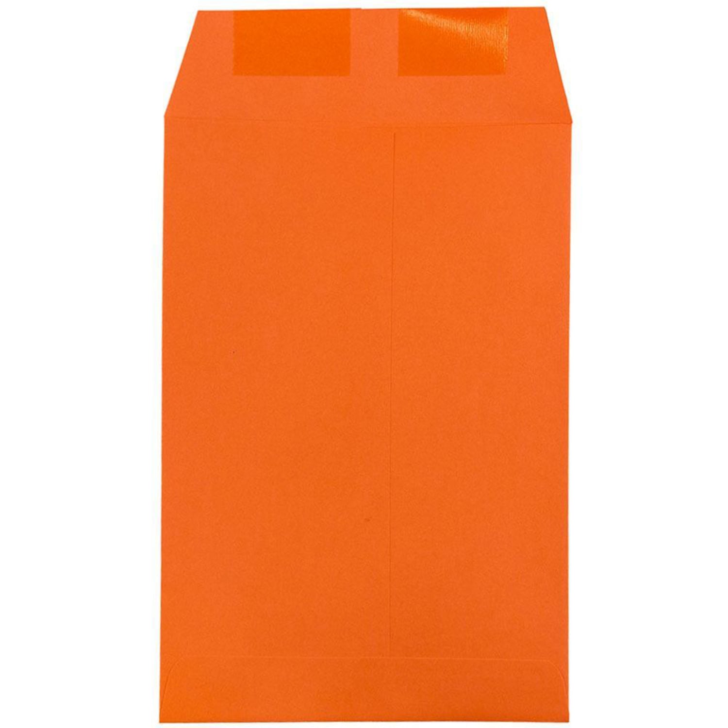 JAM Paper Open-End 6in x 9in Catalog Envelopes, Gummed Seal, 30% Recycled, Orange, Pack Of 10 - Image 3