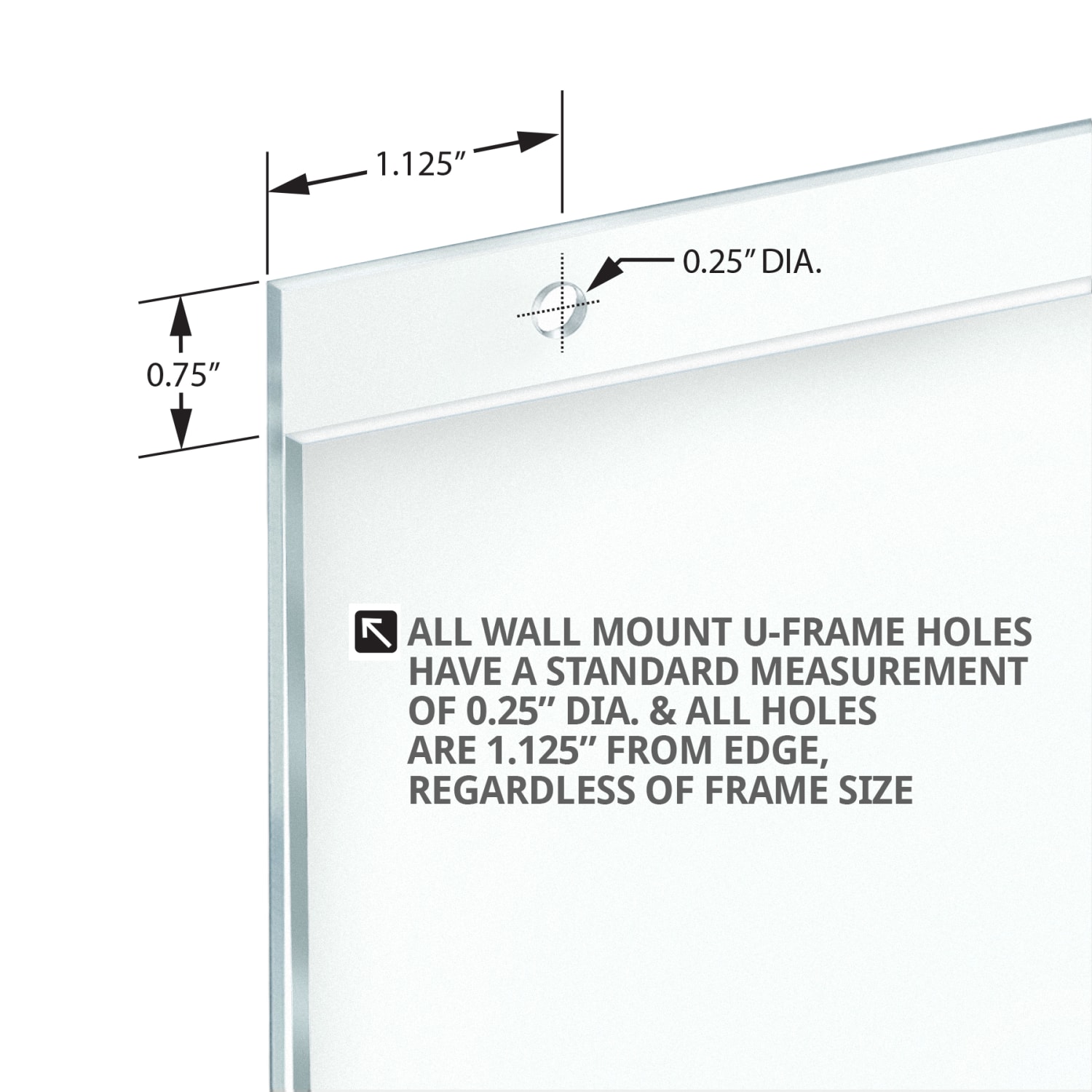 Azar Displays Wall-Mount U-Frame Acrylic Sign Holders, 11in x 8 1/2in, Clear, Pack Of 10 - Image 4