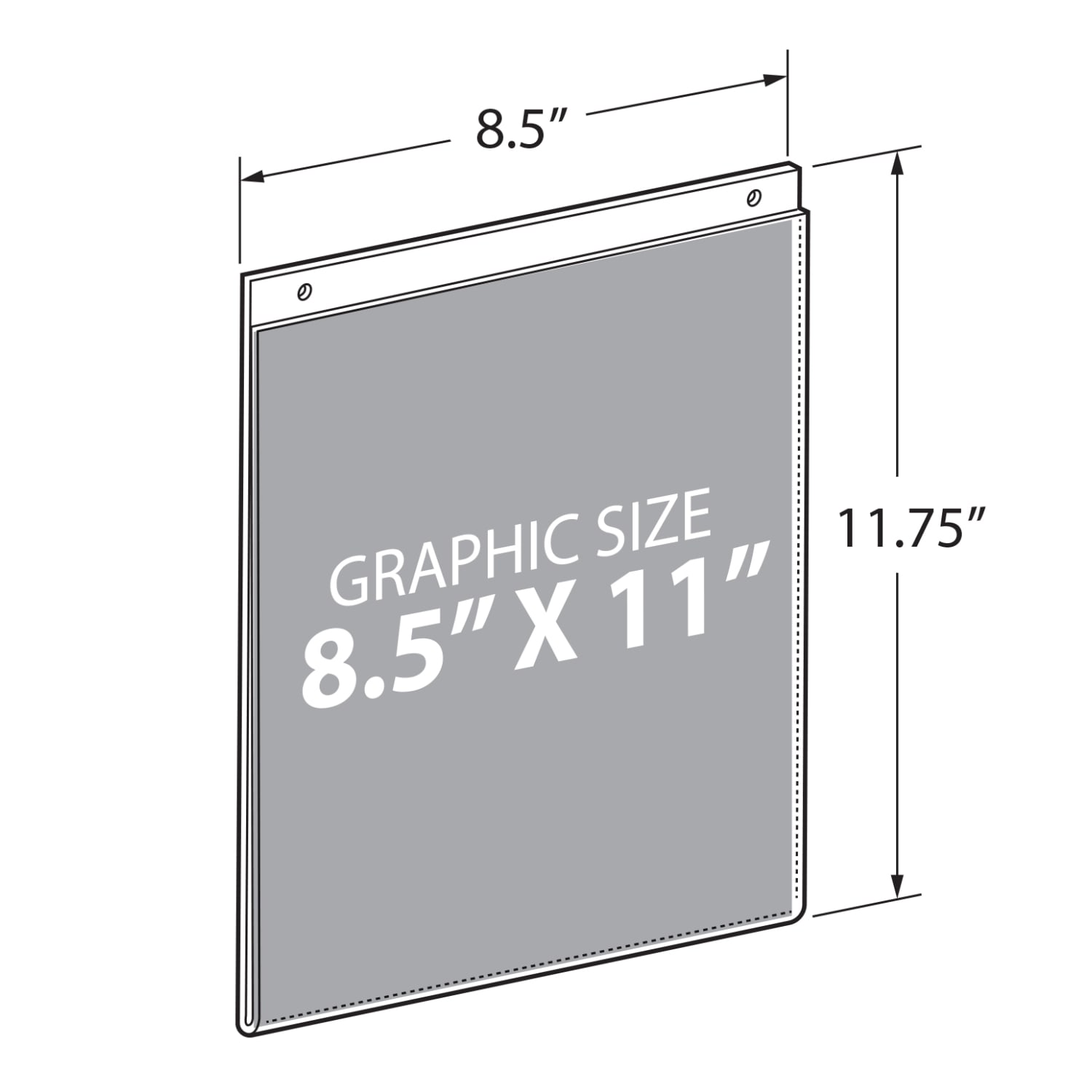 Azar Displays Wall-Mount U-Frame Acrylic Sign Holders, 11in x 8 1/2in, Clear, Pack Of 10 - Image 5