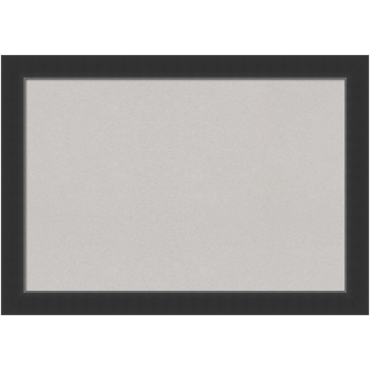 Amanti Art Cork Bulletin Board, 41in x 29in, Gray, Corvino Black Wood Frame