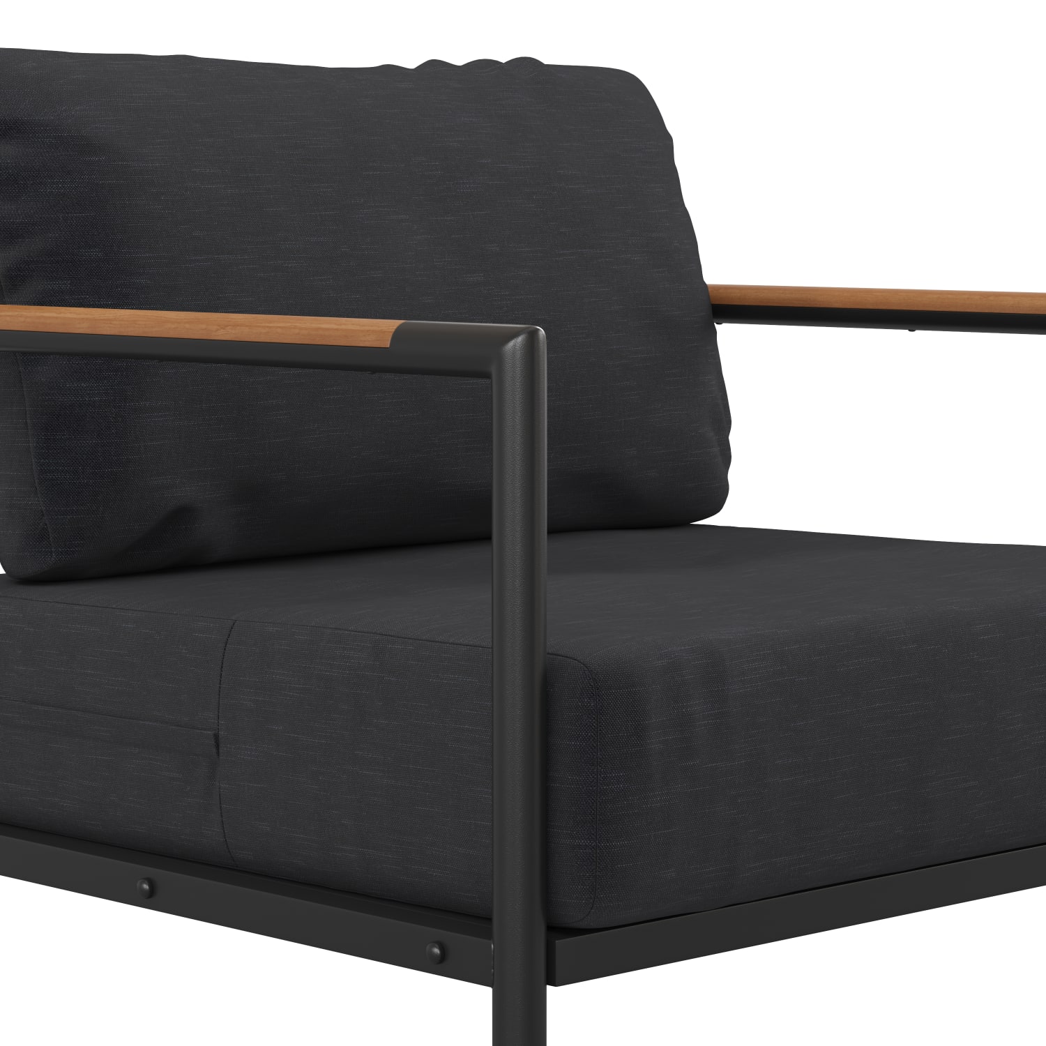 Flash Furniture Lea IndoorOutdoor Patio Chair With Cushions CharcoalBlack PopularChairscom