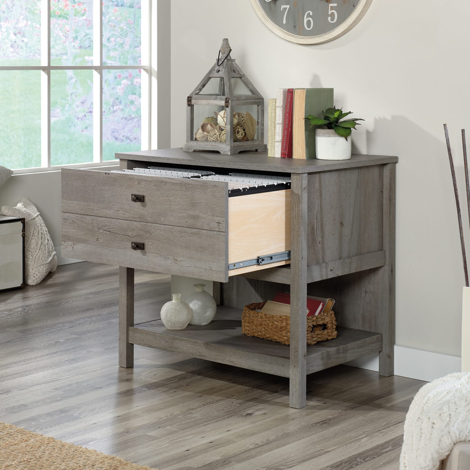 Sauder Cottage Road 32-7/16inW x 21-13/16inD Lateral File Cabinet, Mystic Oak - Image 5