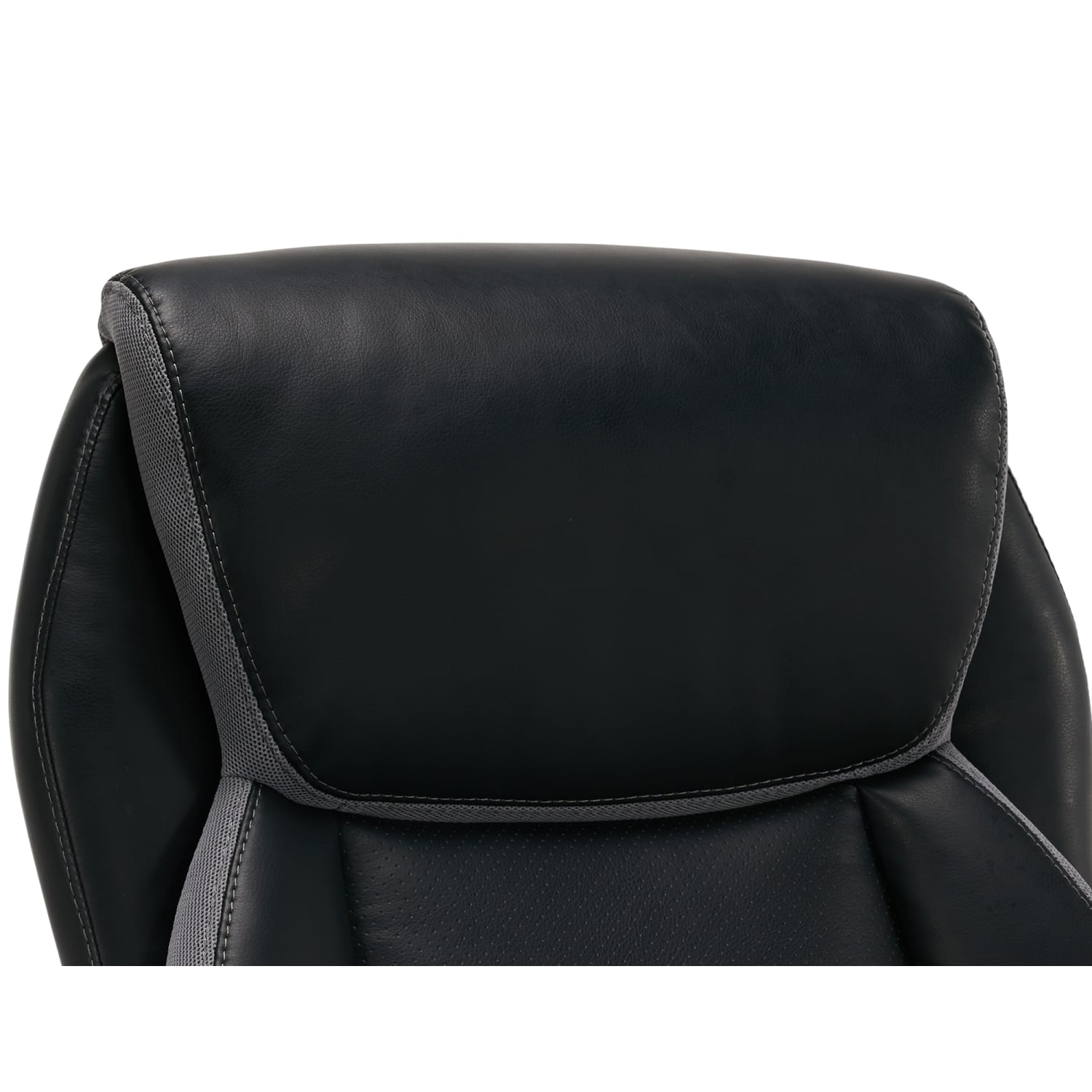 Serta Smart Layers Brinkley Ergonomic Bonded Leather High Back Executive Office Chair BlackSilver PopularChairscom