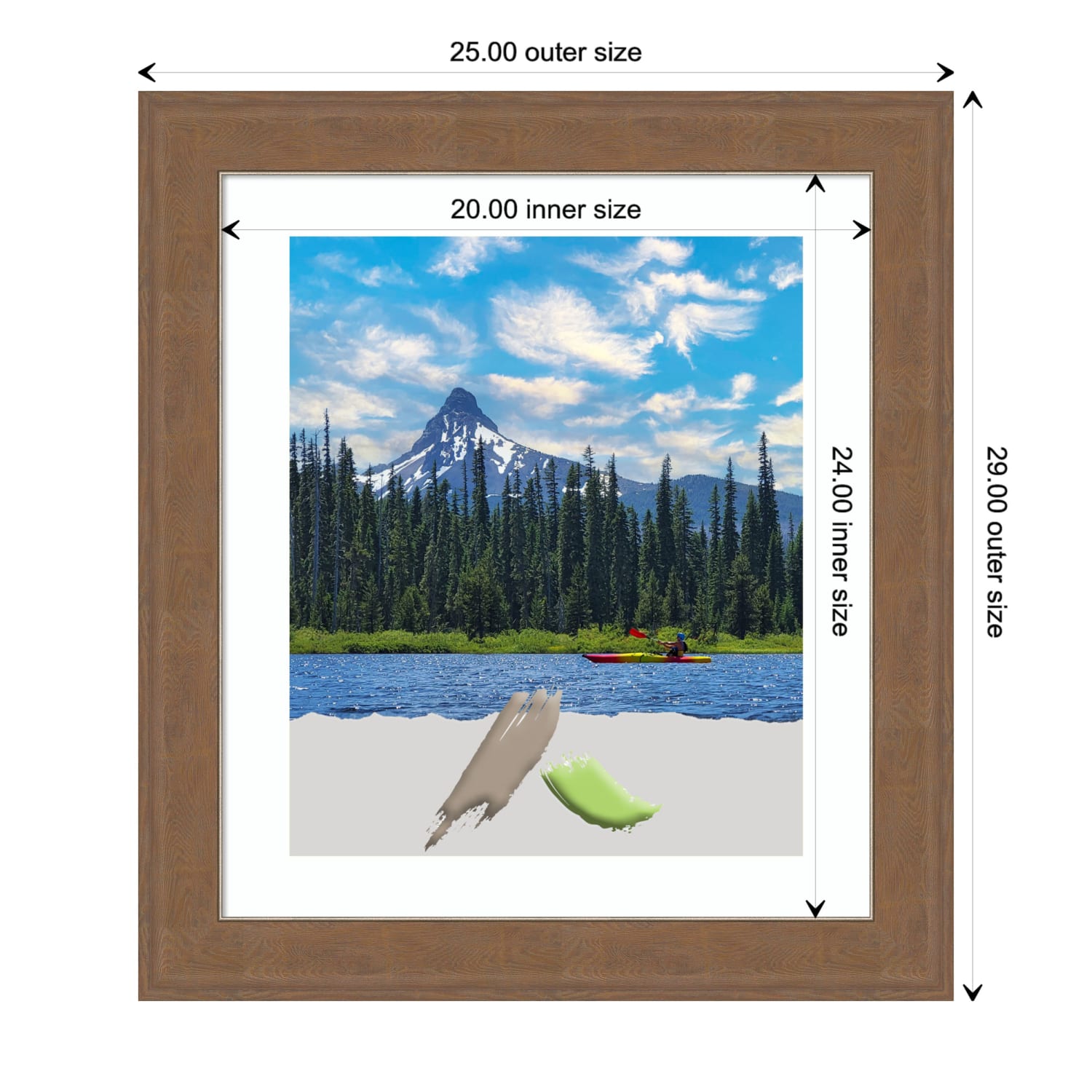 Amanti Art Alta Picture Frame, 25in x 29in, Opening Size 20in x 24in (Matted To 16in x 20in), Medium Brown - Image 5