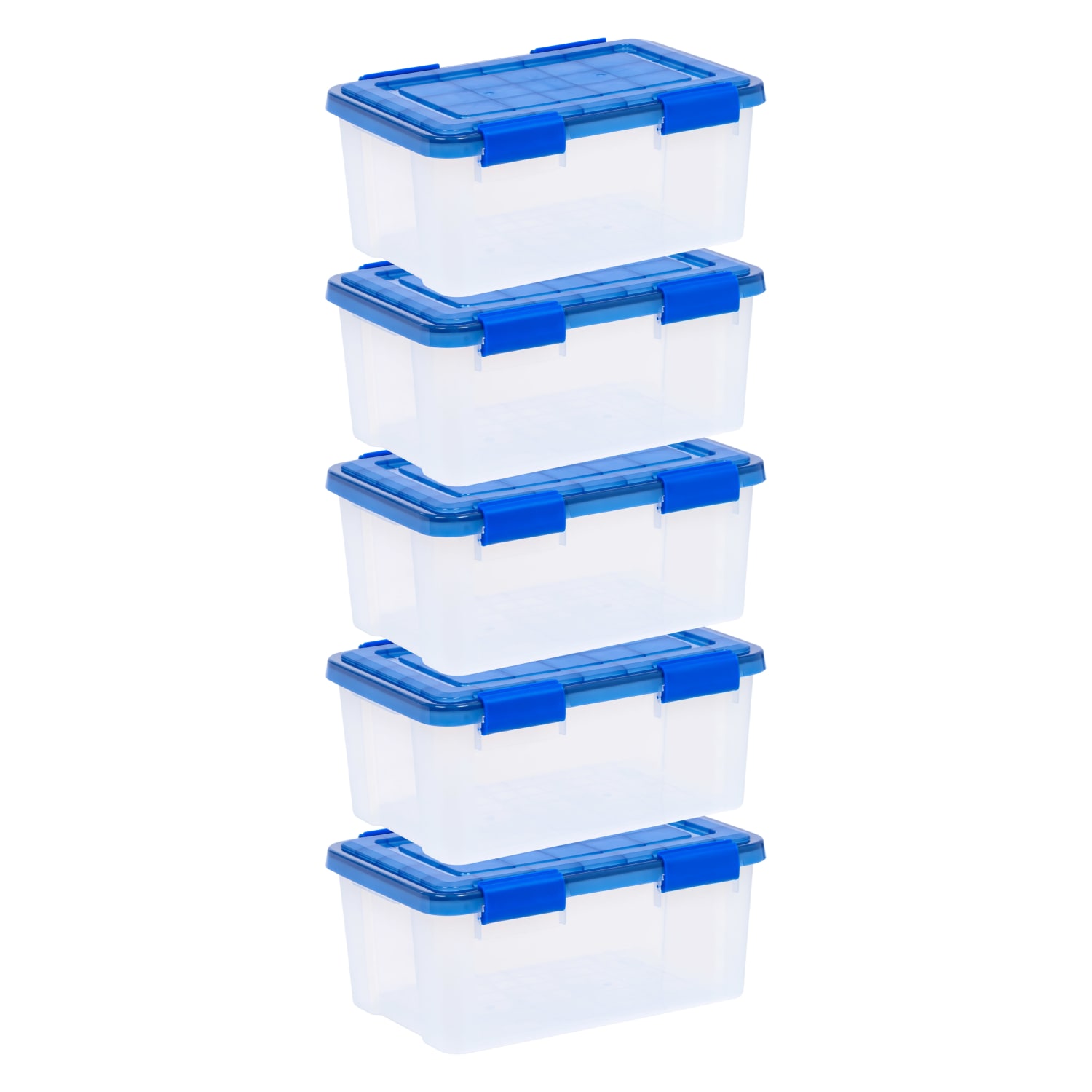 Iris Ultimate Weatherpro Storage Boxes, 17-1/2inL x 16-3/16inW x 10-1/4inH, 19 Qt, Clear, Set Of 5 Boxes - Image 3