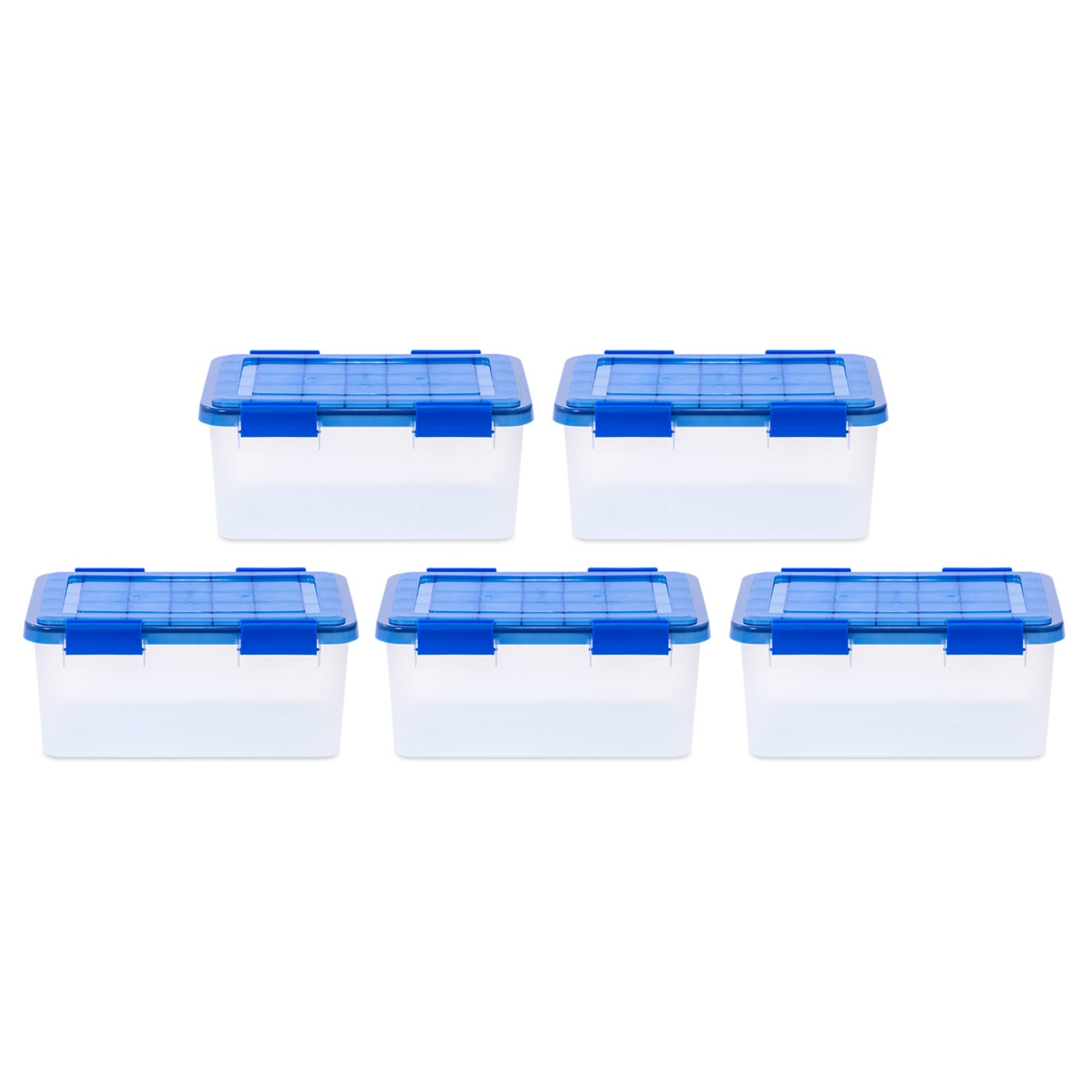 Iris Ultimate Weatherpro Storage Boxes, 17-1/2inL x 16-3/16inW x 10-1/4inH, 19 Qt, Clear, Set Of 5 Boxes - Image 6