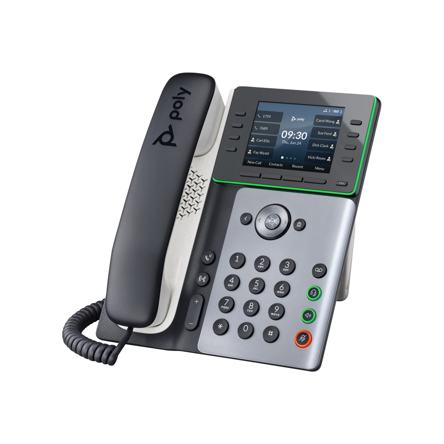 Poly Edge E350 IP Phone and PoE-enabled GSA/TAA - 32 x Total Line - VoIP - 3.5in LCD - IEEE 802.11a/b/g/n/ac - 2 x Network (RJ-45) - PoE Ports - Image 3