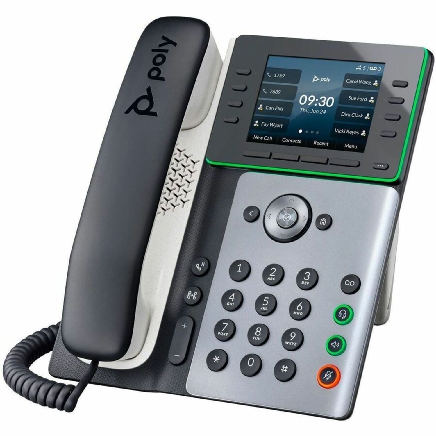Poly Edge E350 IP Phone and PoE-enabled GSA/TAA - 32 x Total Line - VoIP - 3.5in LCD - IEEE 802.11a/b/g/n/ac - 2 x Network (RJ-45) - PoE Ports - Image 5