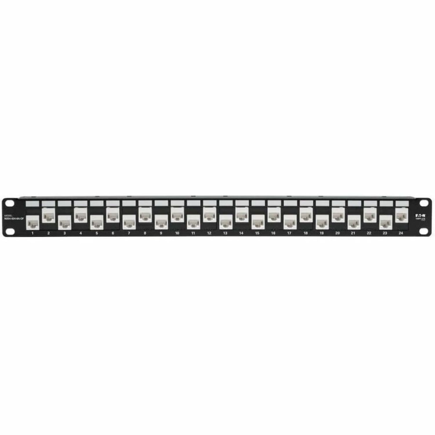 Eaton Tripp Lite Series 24-Port 1U Rack-Mount Cat6a/Cat6/Cat5e Offset Feed-Through Patch Panel with Cable Management Bar, RJ45 Ethernet, TAA - Image 4