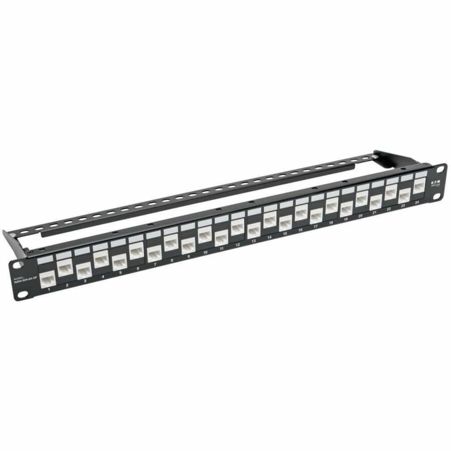 Eaton Tripp Lite Series 24-Port 1U Rack-Mount Cat6a/Cat6/Cat5e Offset Feed-Through Patch Panel with Cable Management Bar, RJ45 Ethernet, TAA - Image 5