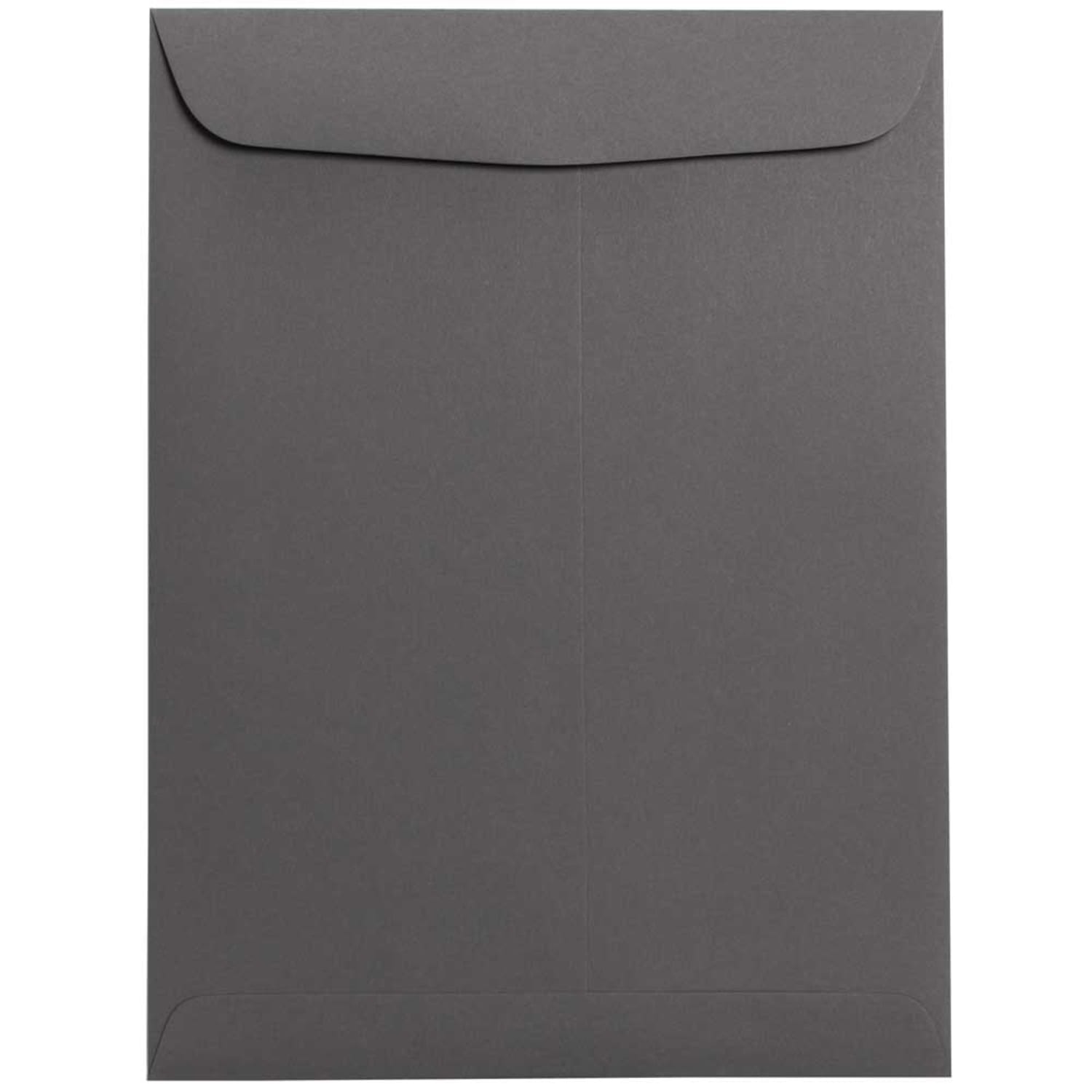 JAM Paper Open-End 9in x 12in Catalog Envelopes, Gummed Seal, Dark Gray, Pack Of 10