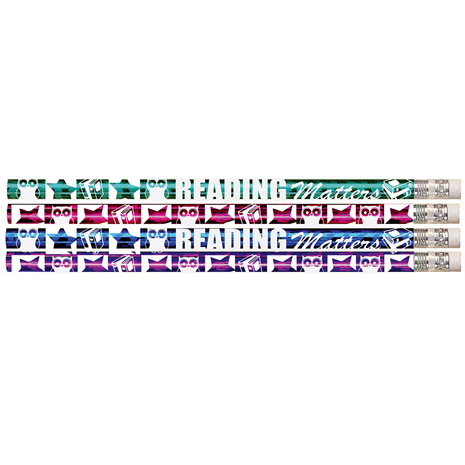 Musgrave Pencil Co. Inc. Motivational Pencils, Reading Matters, 12 Pencils Per Pack, Set Of 12 Packs