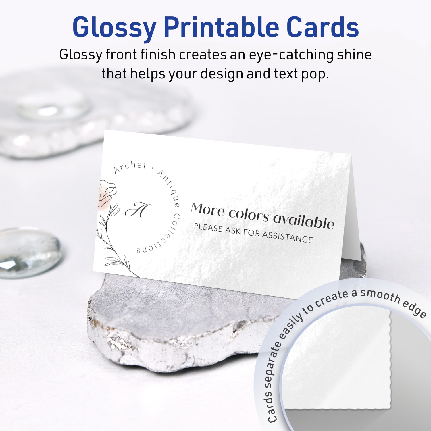 Avery Printable Tent Cards With Sure Feed Technology, 2in x 3-1/2in Rectangle, Glossy White, Pack Of 40 - Image 3