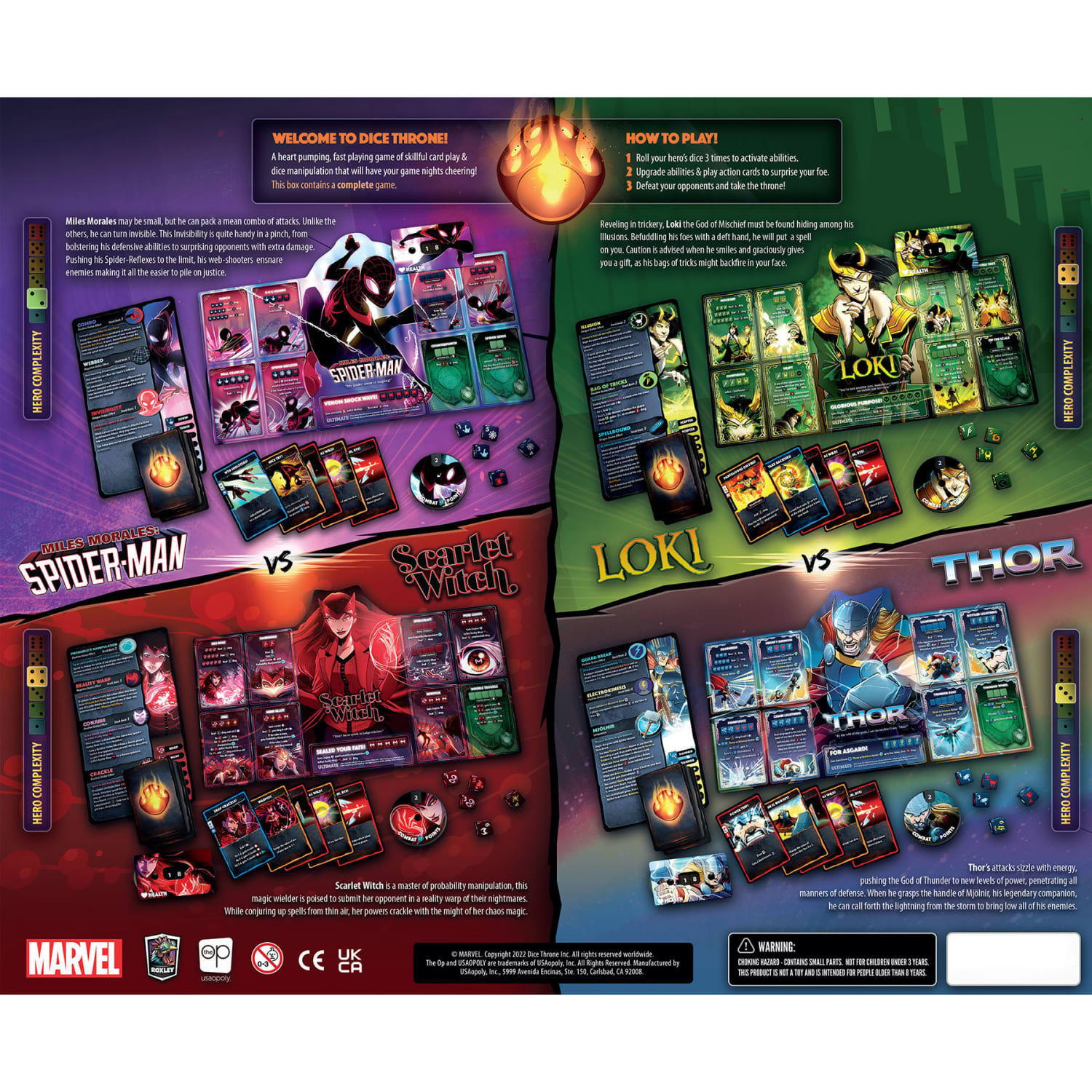 USAopoly Marvel Dice Throne 4-Hero Box Game, Grades 3 To 12 - Image 4