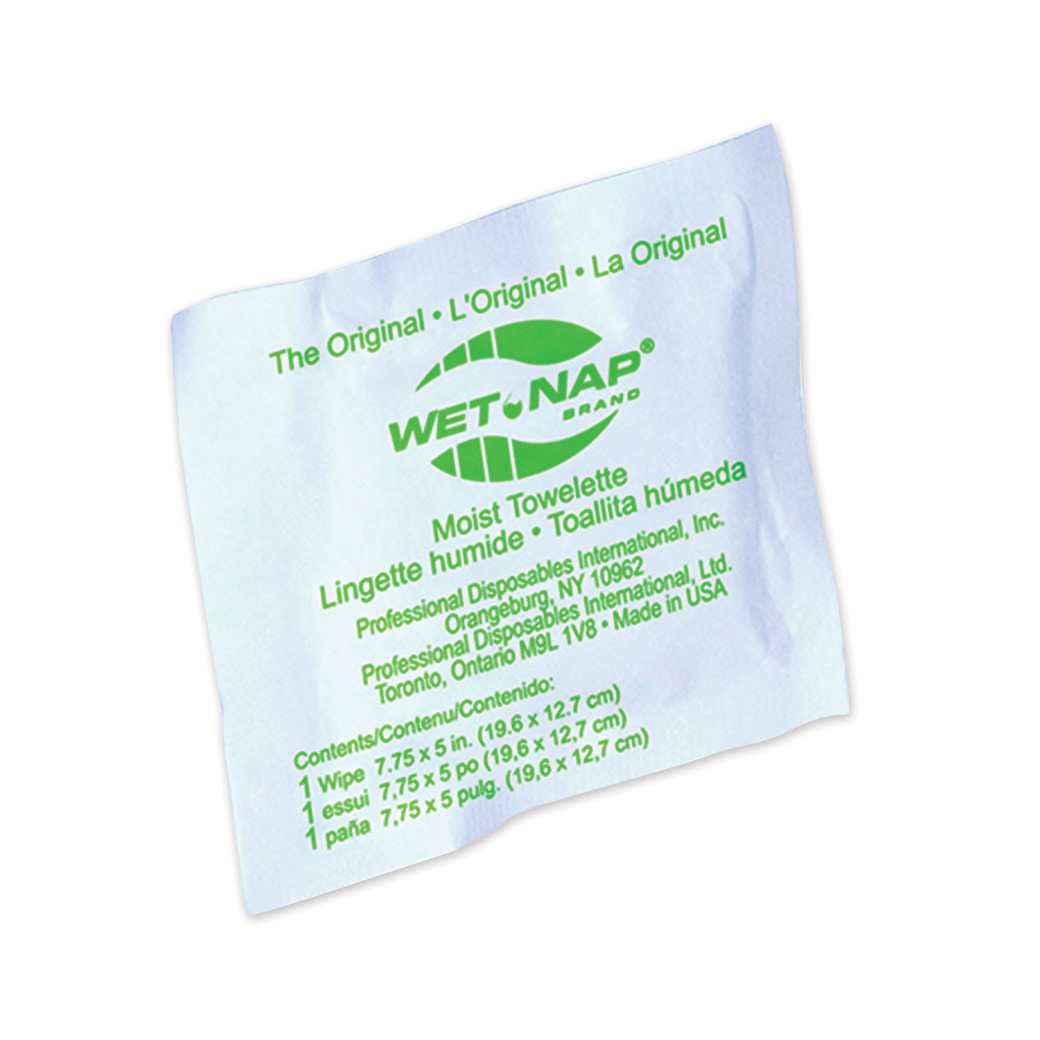 Sani Professional Wet-Nap Premoistened Towelettes, 1-Ply, 5 x 7.75, Unscented, White, 100/Pack, 10 Packs/Carton