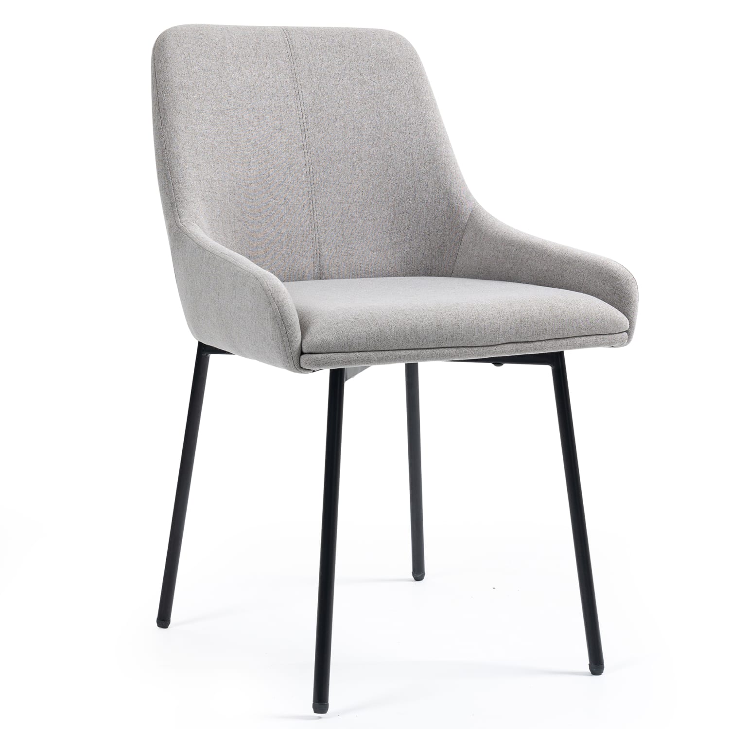 Glamour Home Banner Fabric and Iron Dining Accent Chairs, Gray/Black, Set Of 2 Chairs - Image 5