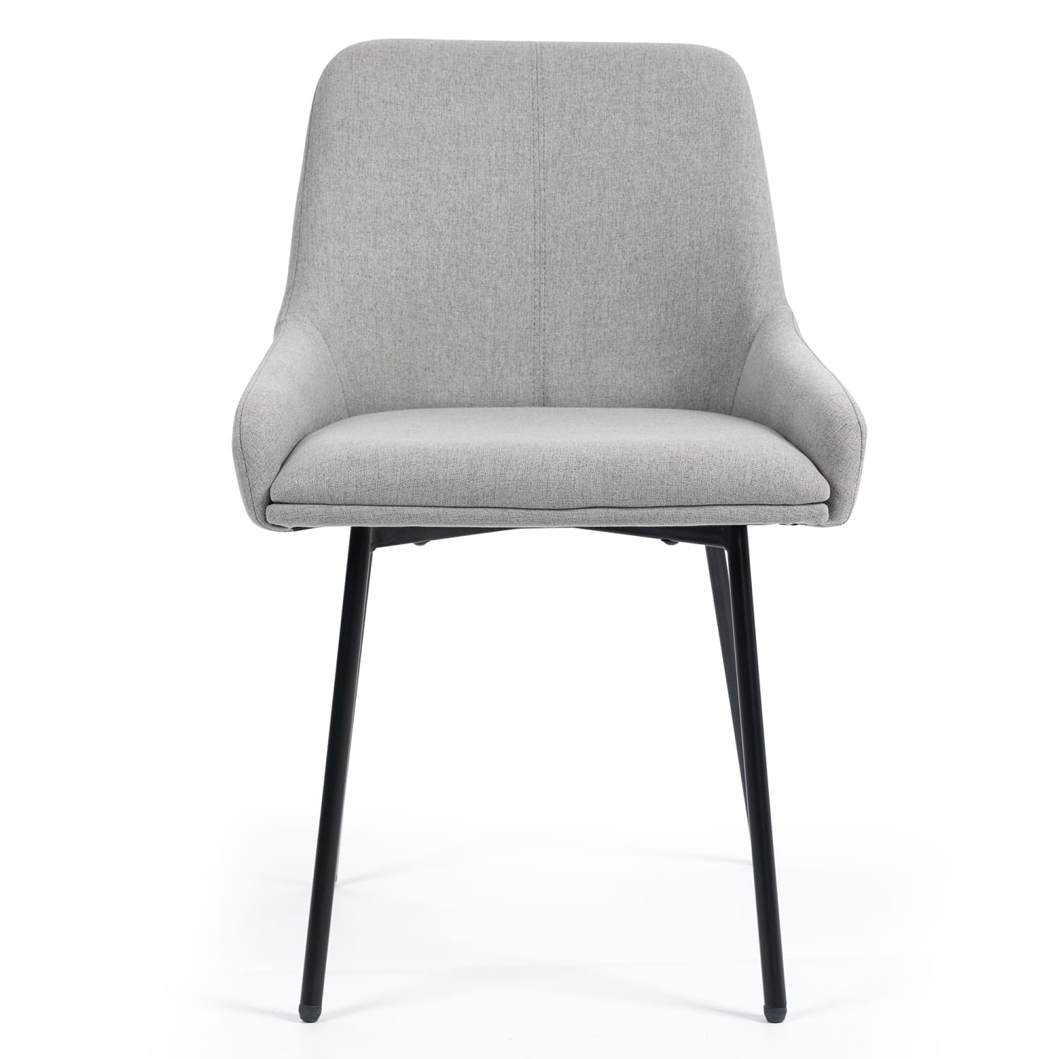 Glamour Home Banner Fabric and Iron Dining Accent Chairs, Gray/Black, Set Of 2 Chairs - Image 6