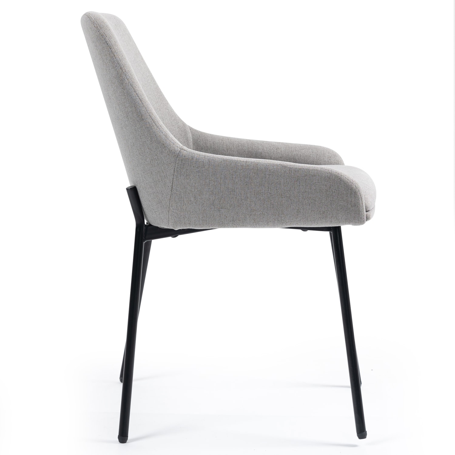 Glamour Home Banner Fabric and Iron Dining Accent Chairs, Gray/Black, Set Of 2 Chairs - Image 7