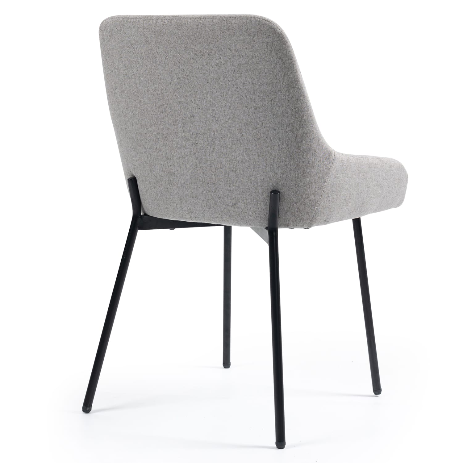 Glamour Home Banner Fabric and Iron Dining Accent Chairs, Gray/Black, Set Of 2 Chairs - Image 8