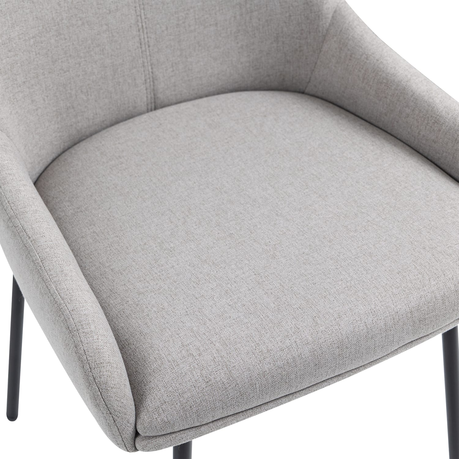 Glamour Home Banner Fabric and Iron Dining Accent Chairs, Gray/Black, Set Of 2 Chairs - Image 9