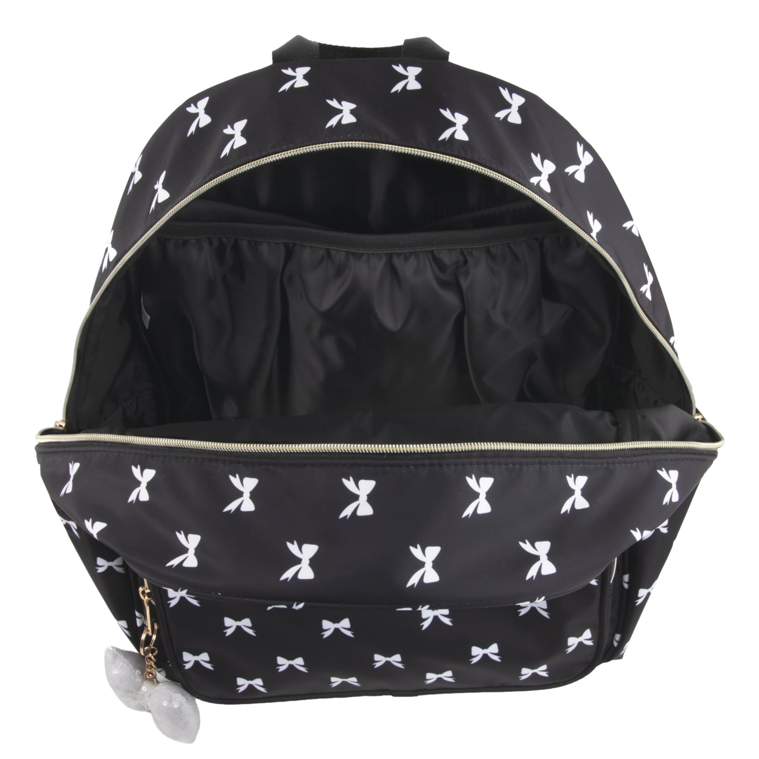 Jessica Simpson Women's Travel Backpack With 16in Laptop Pocket, Black/White Bows, Total Qty 1 - Image 5