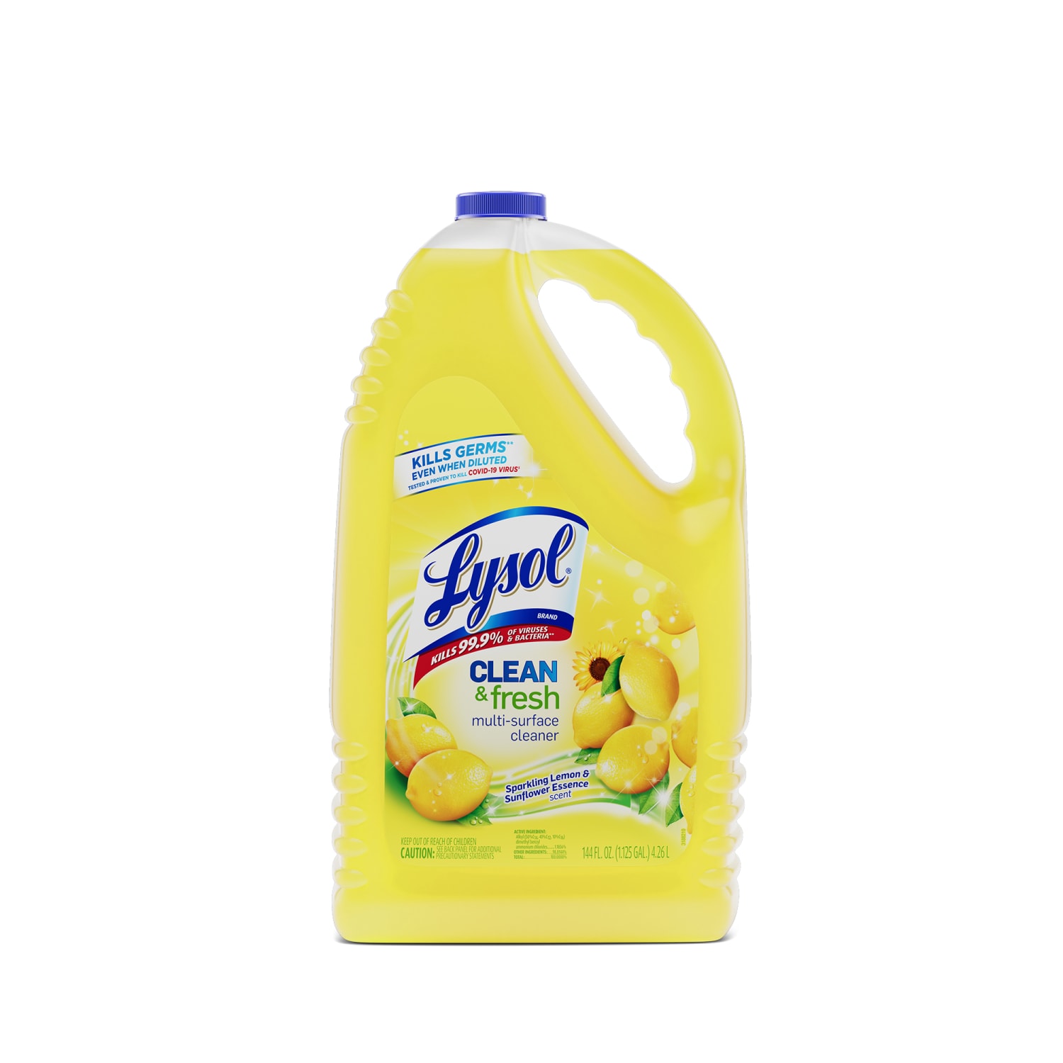 Lysol Clean/Fresh Lemon Cleaner - For Multi Surface - 144 fl oz (4.5 quart) - Clean & Fresh Lemon Scent - 4 / Carton - Yellow - Image 3