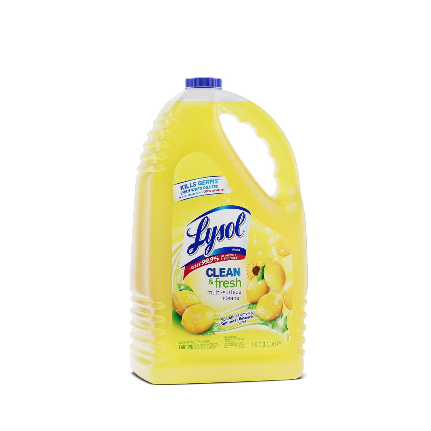 Lysol Clean/Fresh Lemon Cleaner - For Multi Surface - 144 fl oz (4.5 quart) - Clean & Fresh Lemon Scent - 4 / Carton - Yellow - Image 4