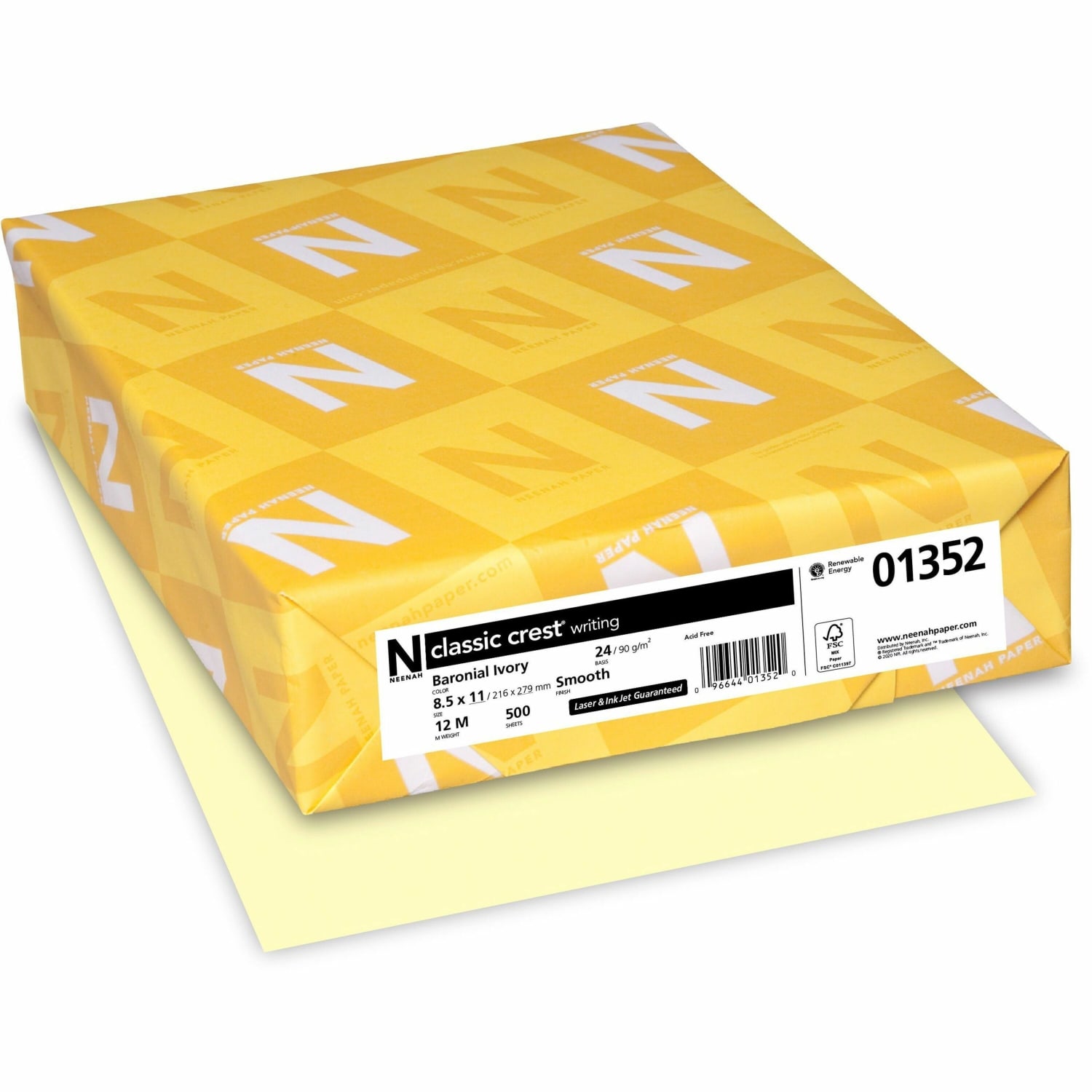 Classic Crest Premium Paper with Smooth Finish - Ivory - Letter - 8 1/2inx11in - 24 lb Basis Weight - Smooth - 01352 - Image 4