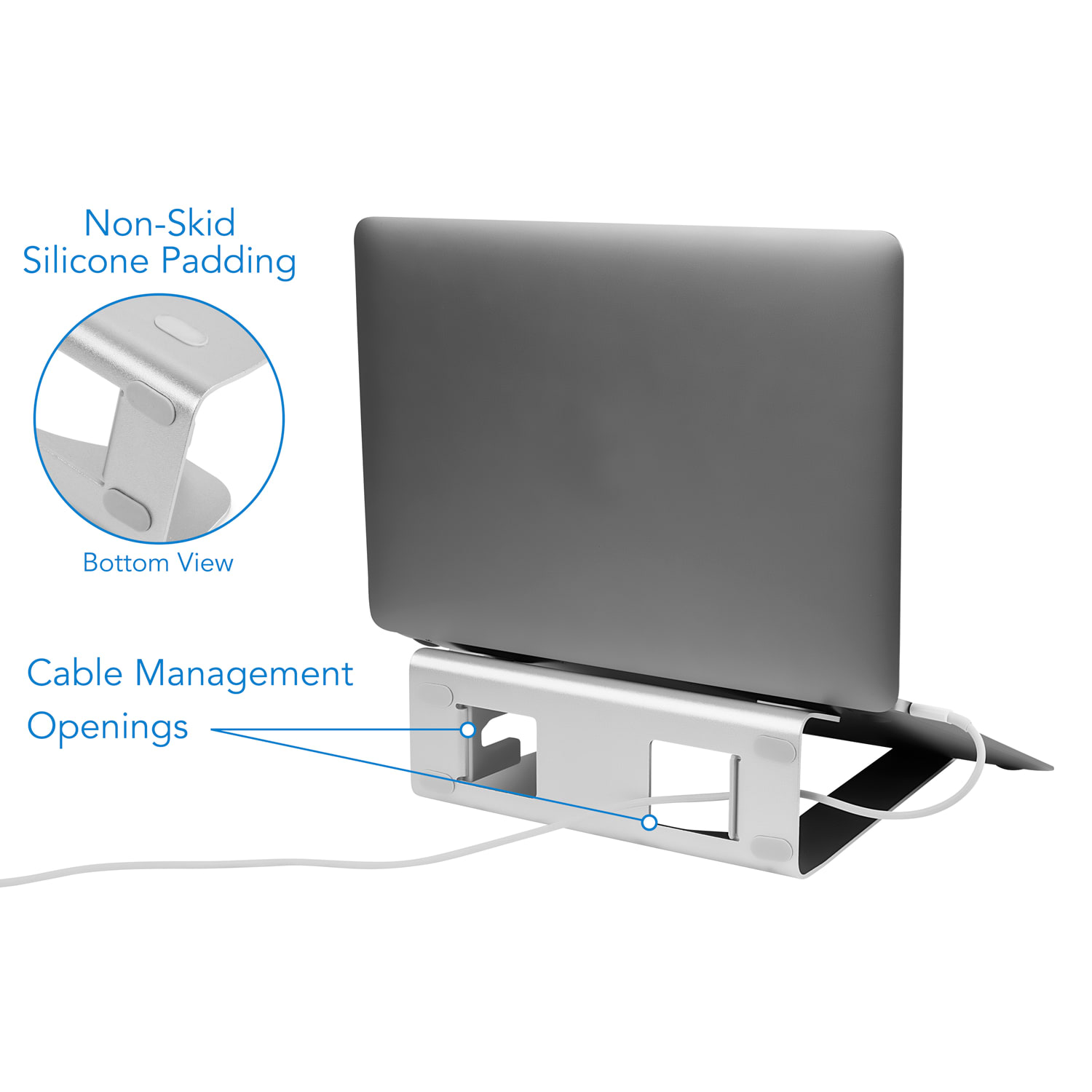 Mount-It! Vertical 2-In-1 Laptop Stand/Holder, Silver, MI-7276 - Image 5