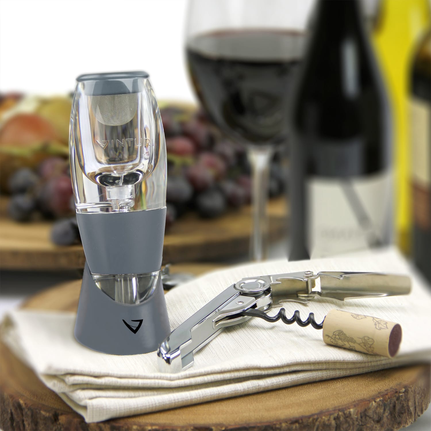 Edgecraft Vinturi Acrylic Wine Aerator, Gray - Image 4
