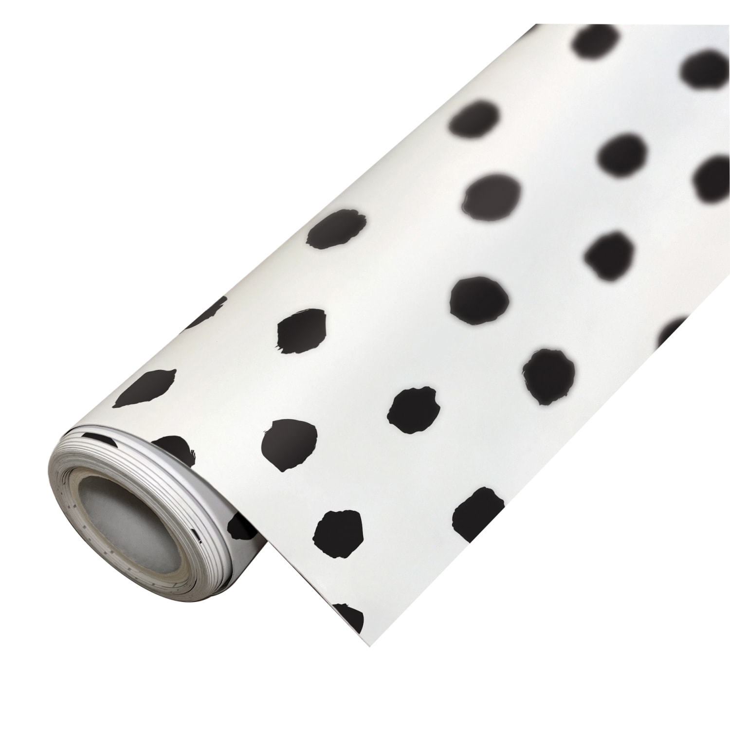 Teacher Created Resources Peel And Stick Decorative Paper Roll, 17-1/2in x 10', Black Painted Dots