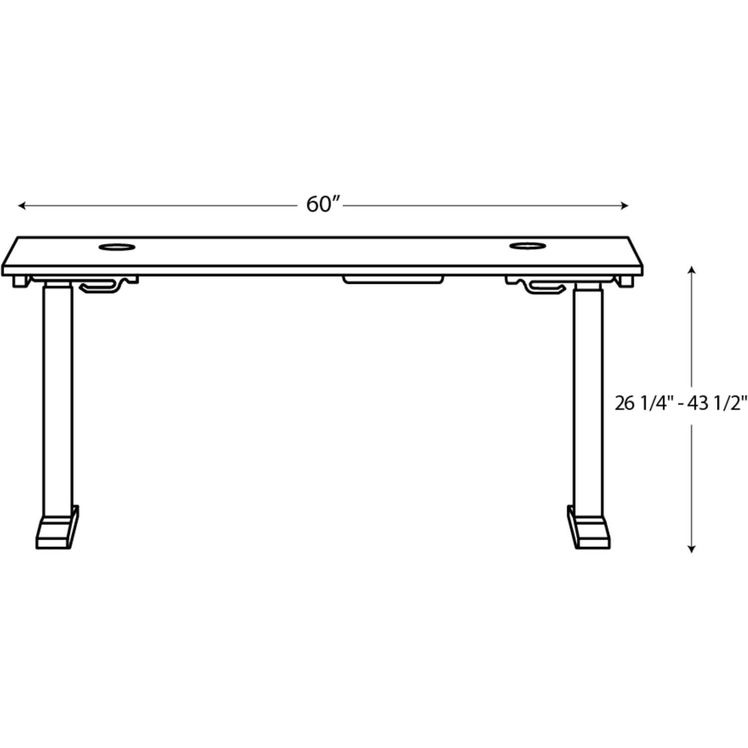 HON Mod 60inW Height-Adjustable Computer Desk, Java Oak/Silver - Image 3