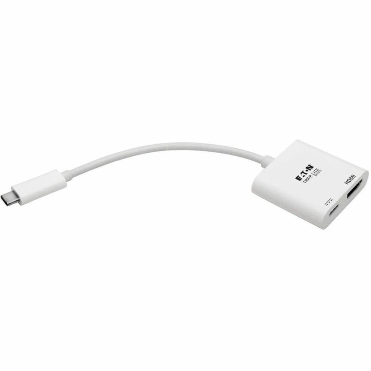 Eaton Tripp Lite Series USB-C to HDMI Adapter (M/F) - 4K 60 Hz, 60W PD Charging, HDCP 2.2, White - 6in HDMI/Thunderbolt 3 A/V Cable  - U44406NH4K6WC - Image 5