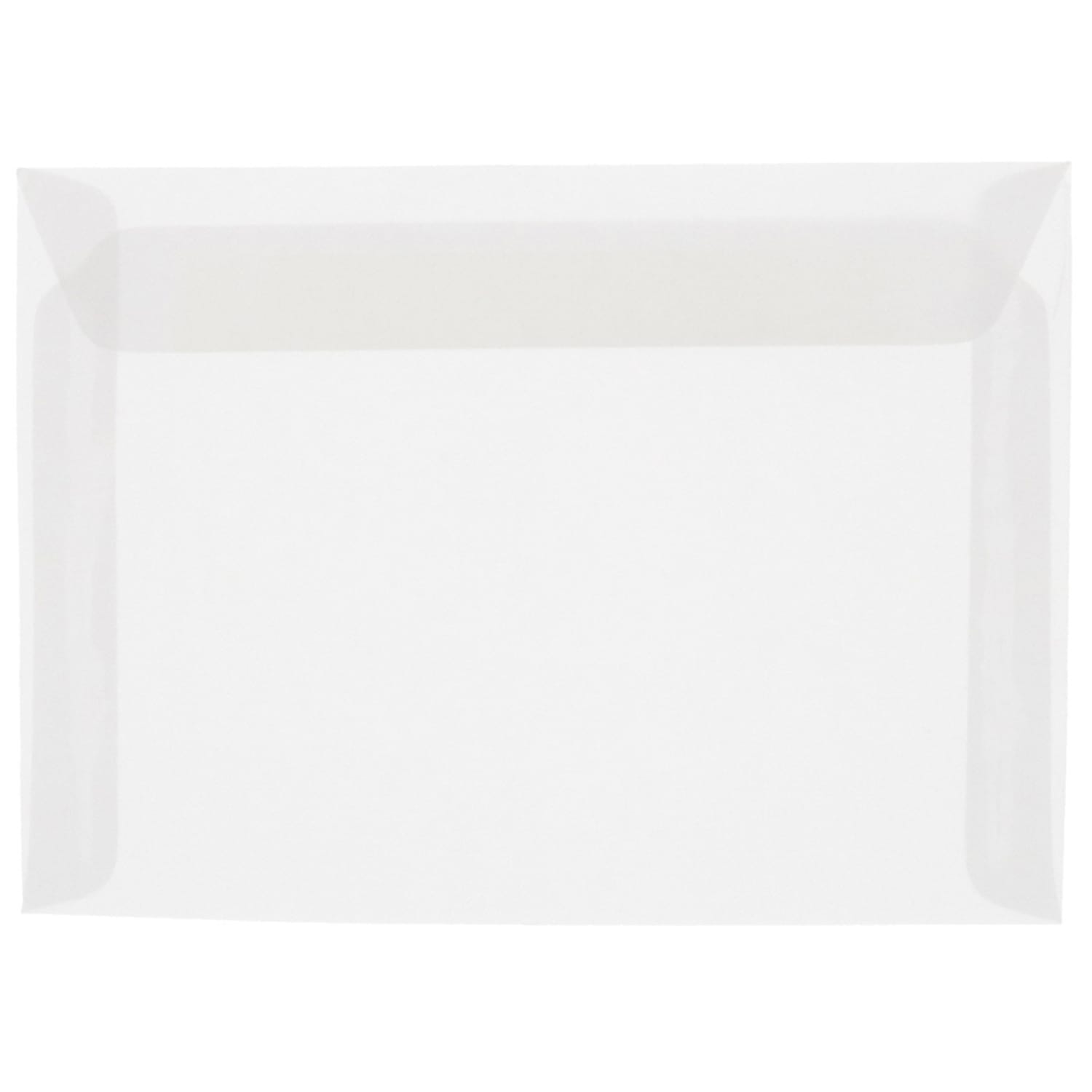 JAM Paper Open-End 10in x 13in Catalog Envelopes, Gummed Closure, Clear, Pack Of 10