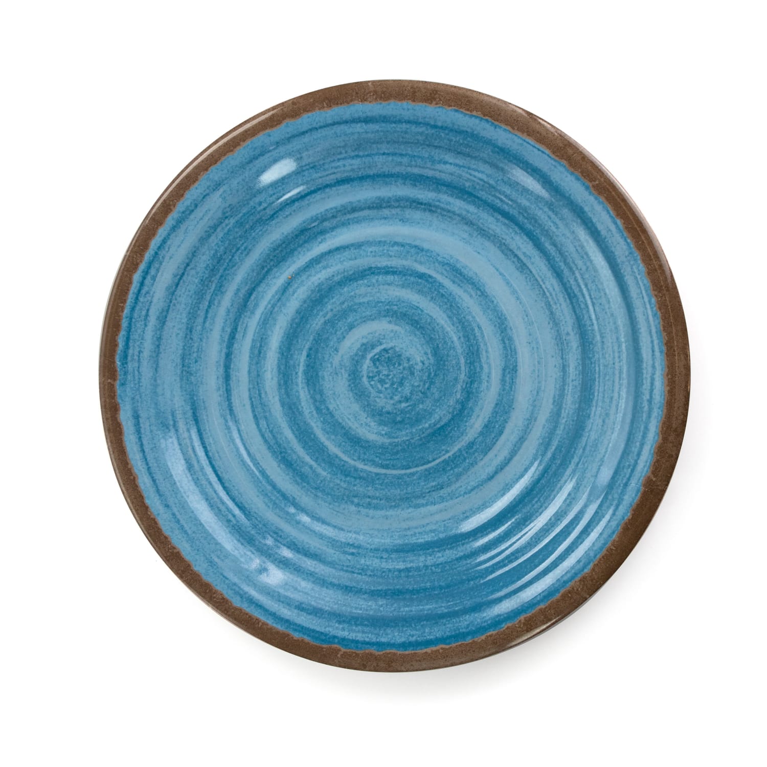 Elama Rippled Tides 12-Piece Dinnerware Set, Blue/Brown - Image 5