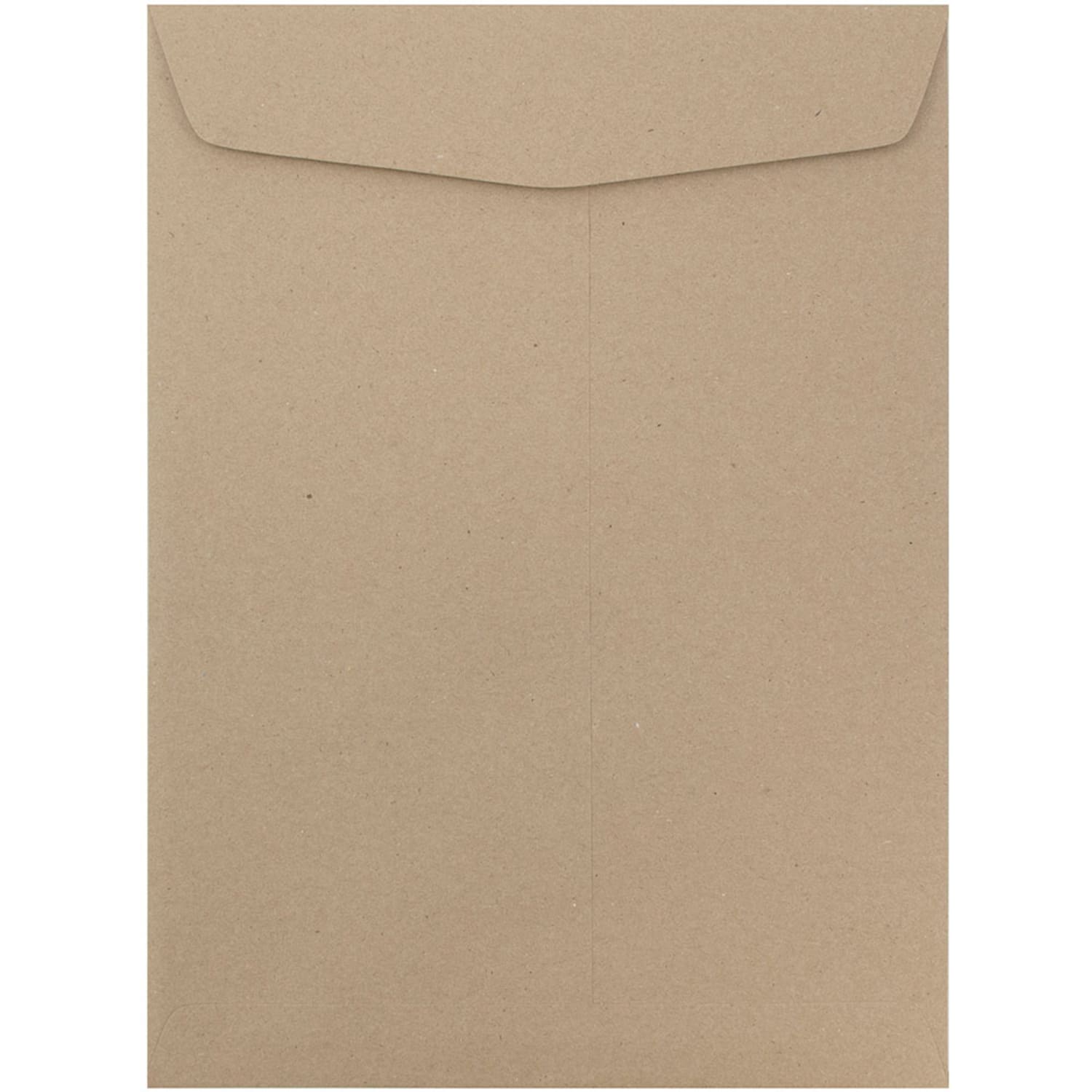 JAM Paper Open-End 10in x 13in Catalog Envelopes, Gummed Closure, 100% Recycled, Brown, Pack Of 10