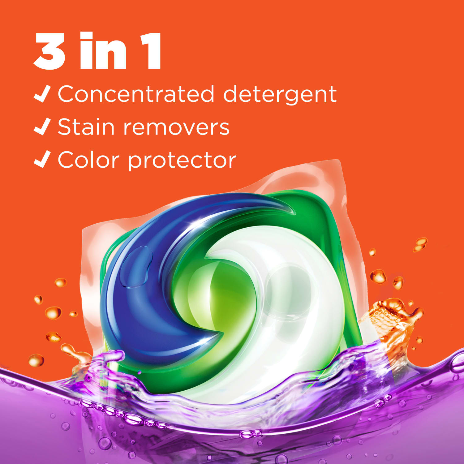Tide PODS Liquid Laundry Detergent Soap Pacs, Spring Meadow Scent, 66 Oz, Container Of 76 Pacs - Image 5
